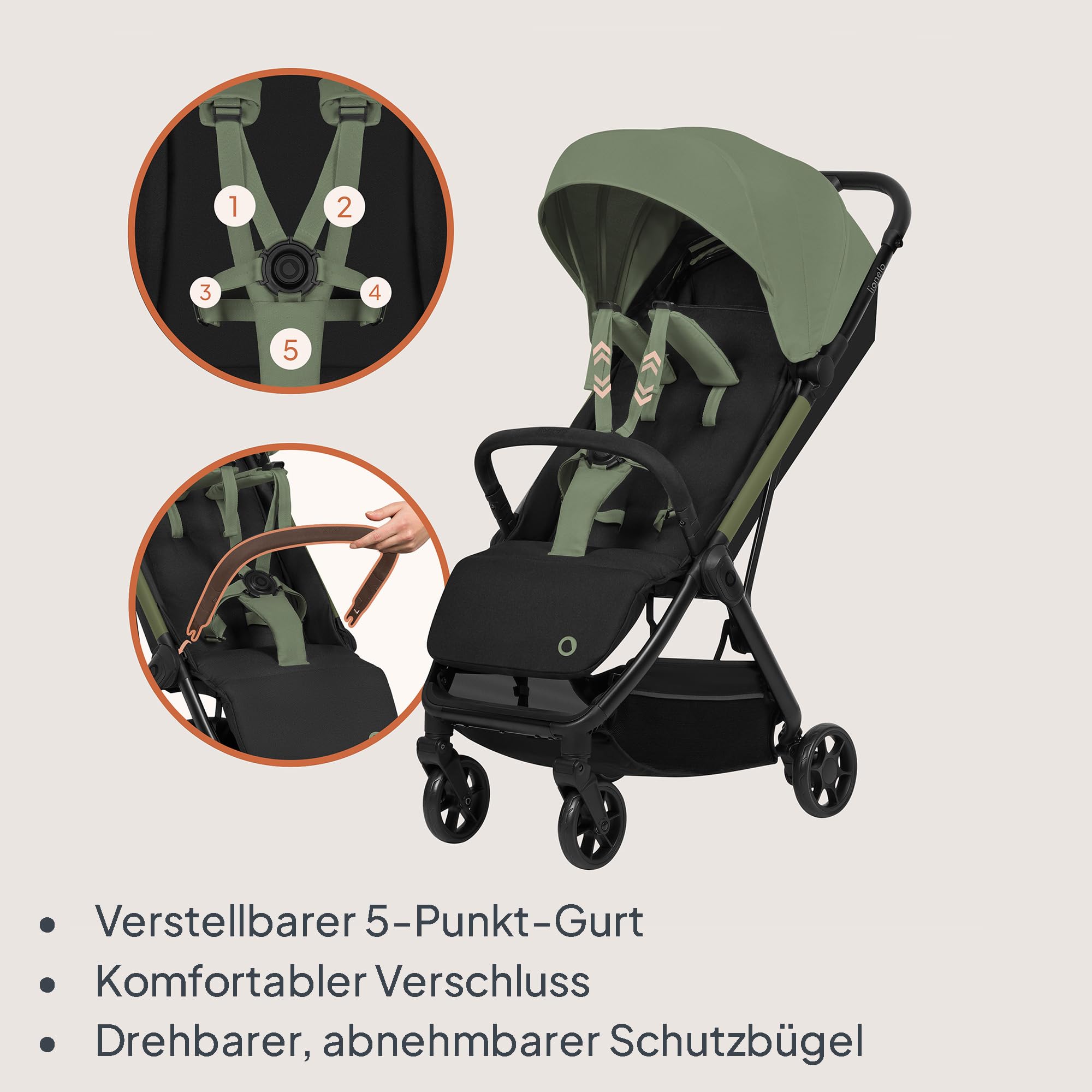 lionelo-julie-air-buggy-gr-n-bis-22-kg-klappbar image 7