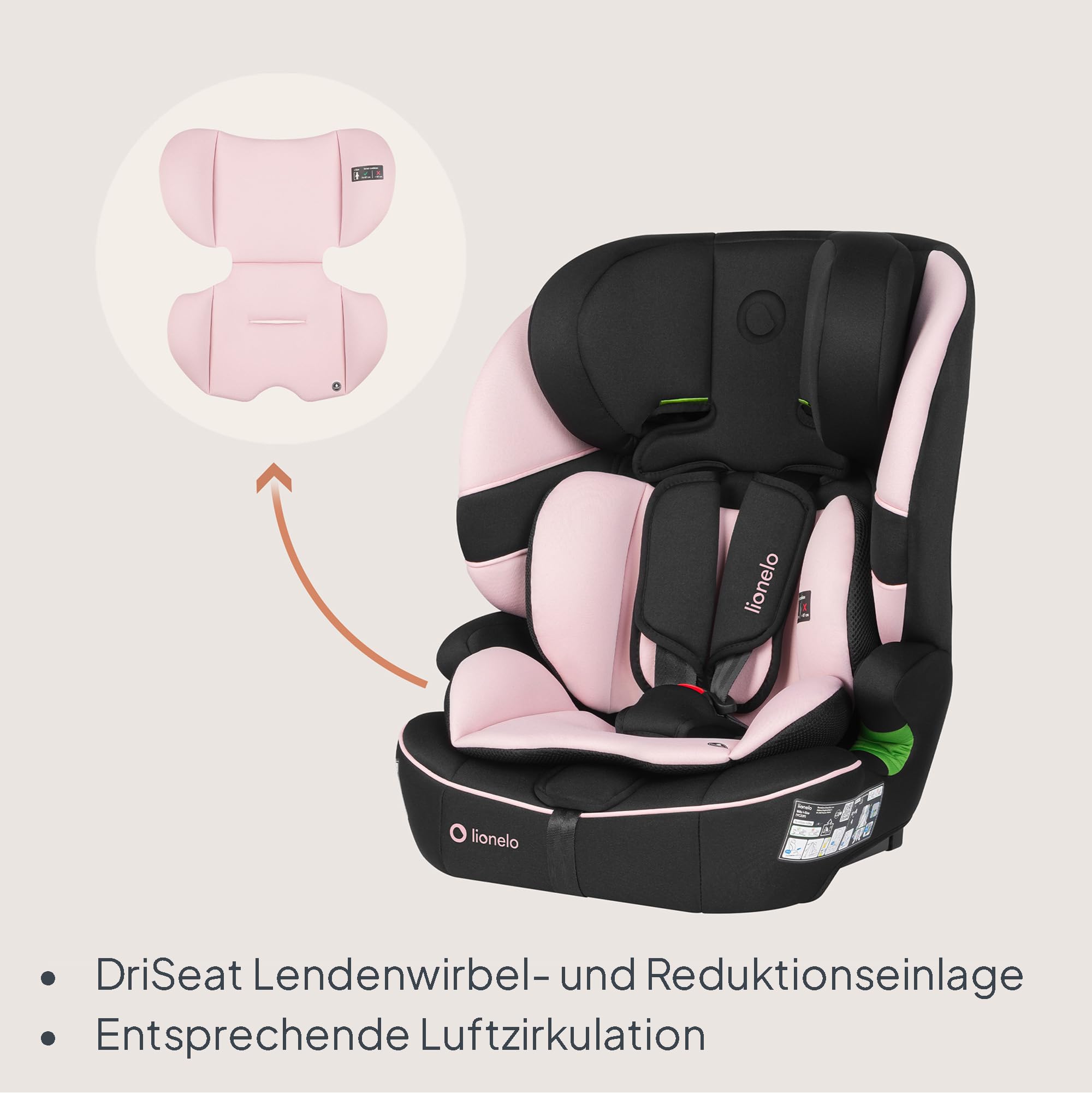lionelo-billy-kindersitz-rosa-i-size-76-150-cm image 5