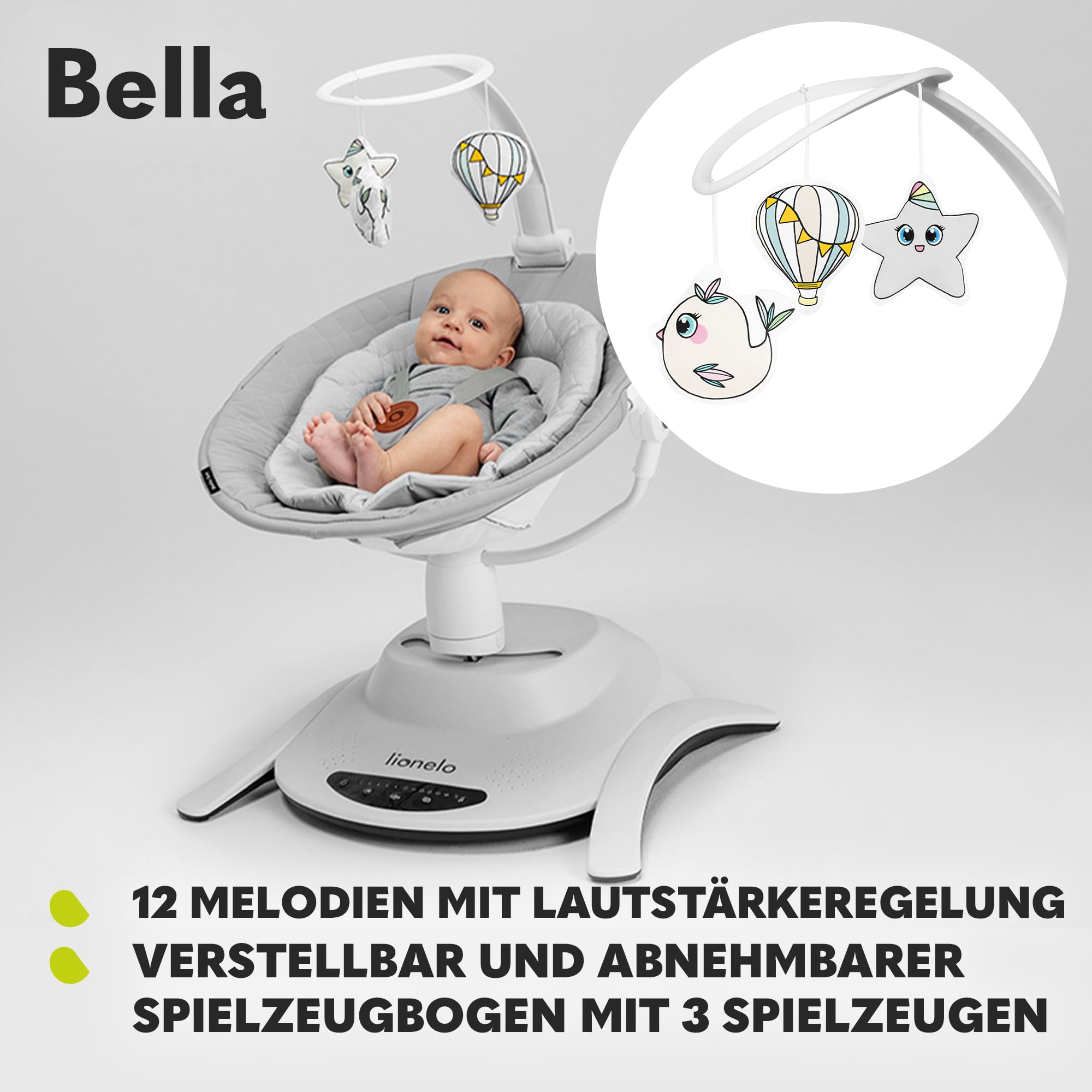 lionelo-bella-babywippe-360-hellgrau-mit-fernbedienung image 6