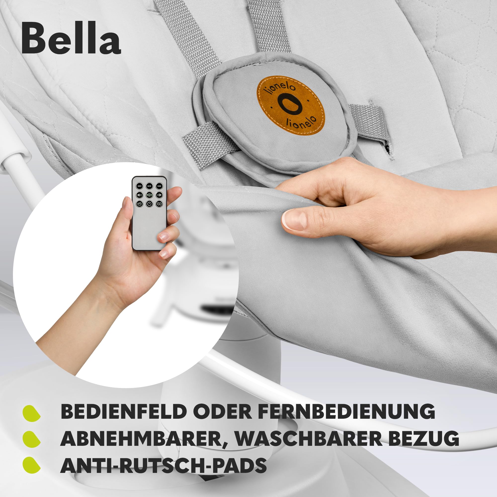 lionelo-bella-babywippe-360-hellgrau-mit-fernbedienung image 7