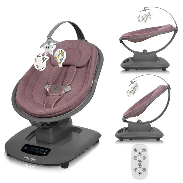 lionelo-bella-babywippe-elektrisch-bis-9-kg-rosa image 1