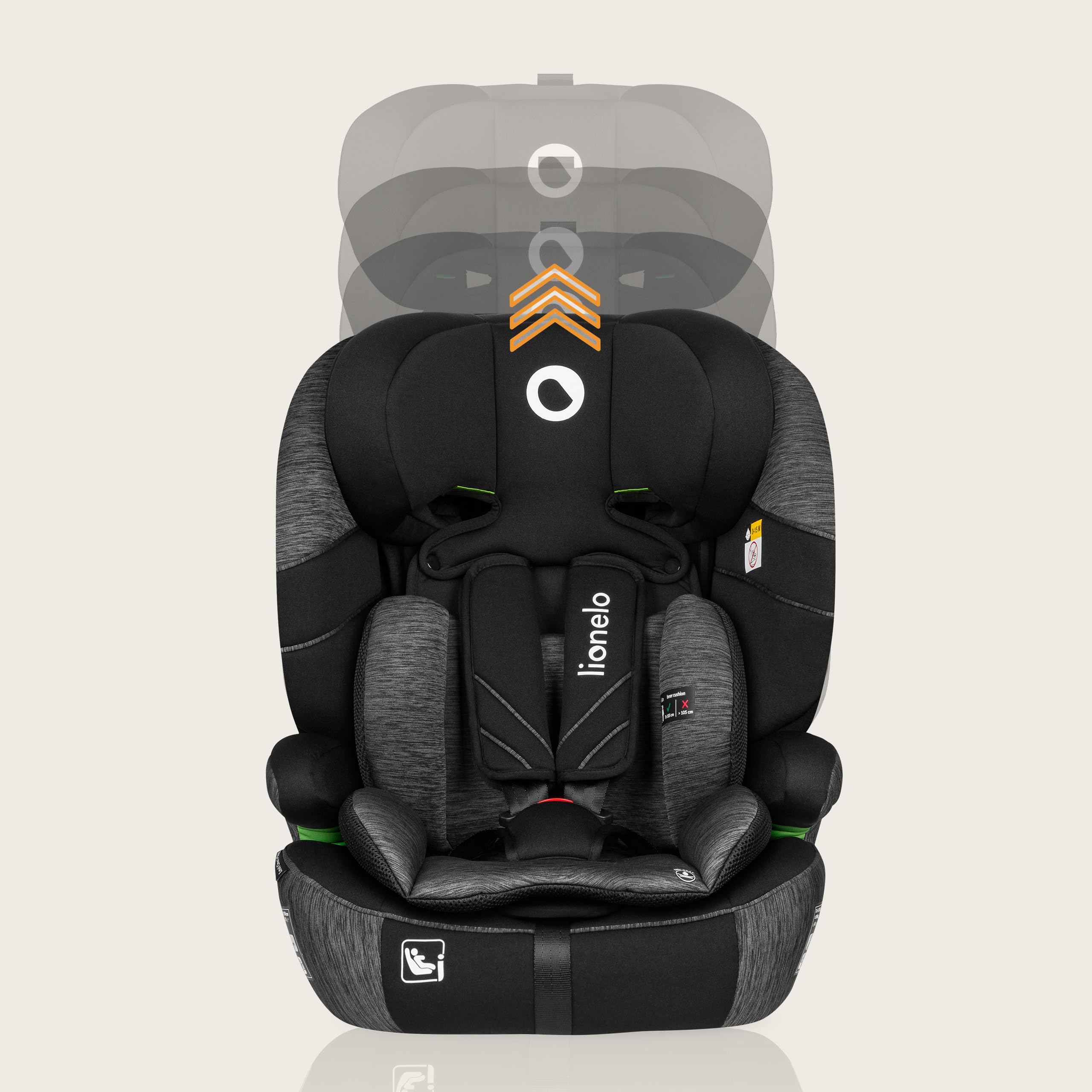 lionelo-levi-one-i-size-kinderautositz-schwarzgrau-76-150-cm image 6