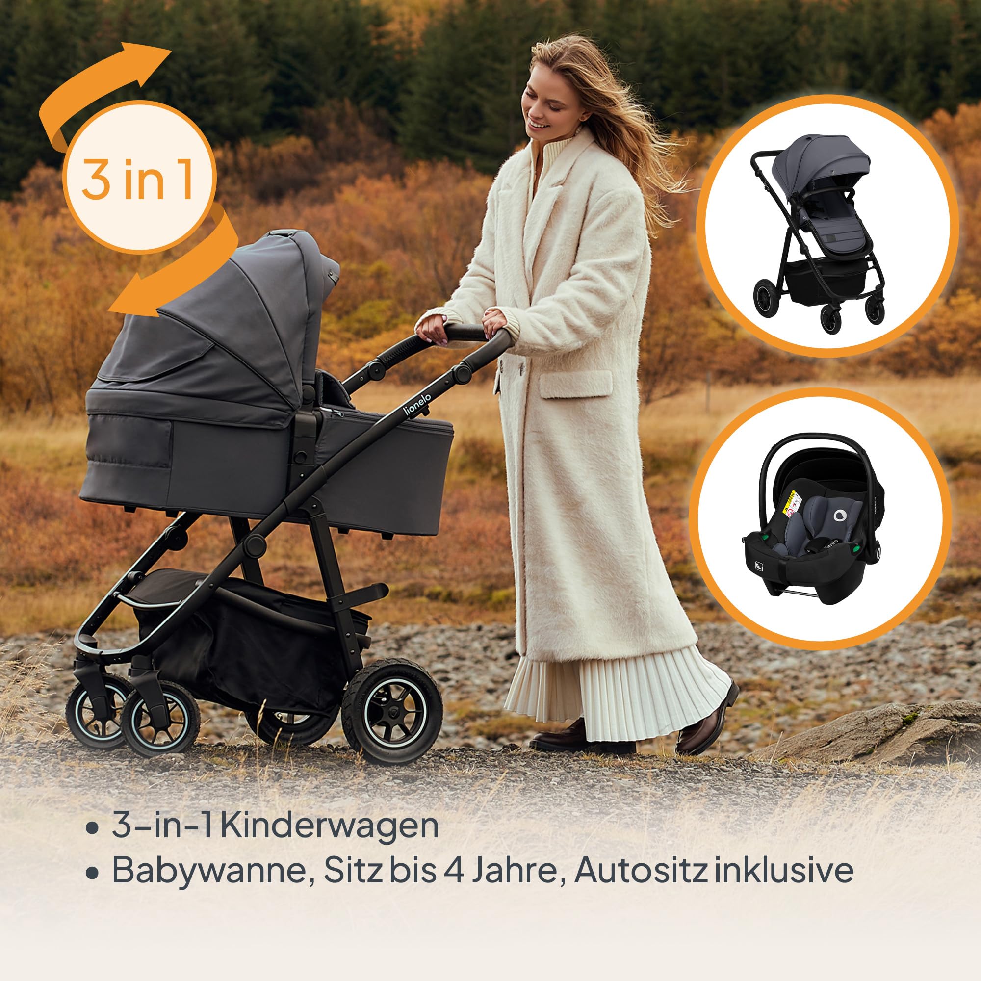 lionelo-amber-plus-3in1-kinderwagen-grau-mit-luftreifen image 2