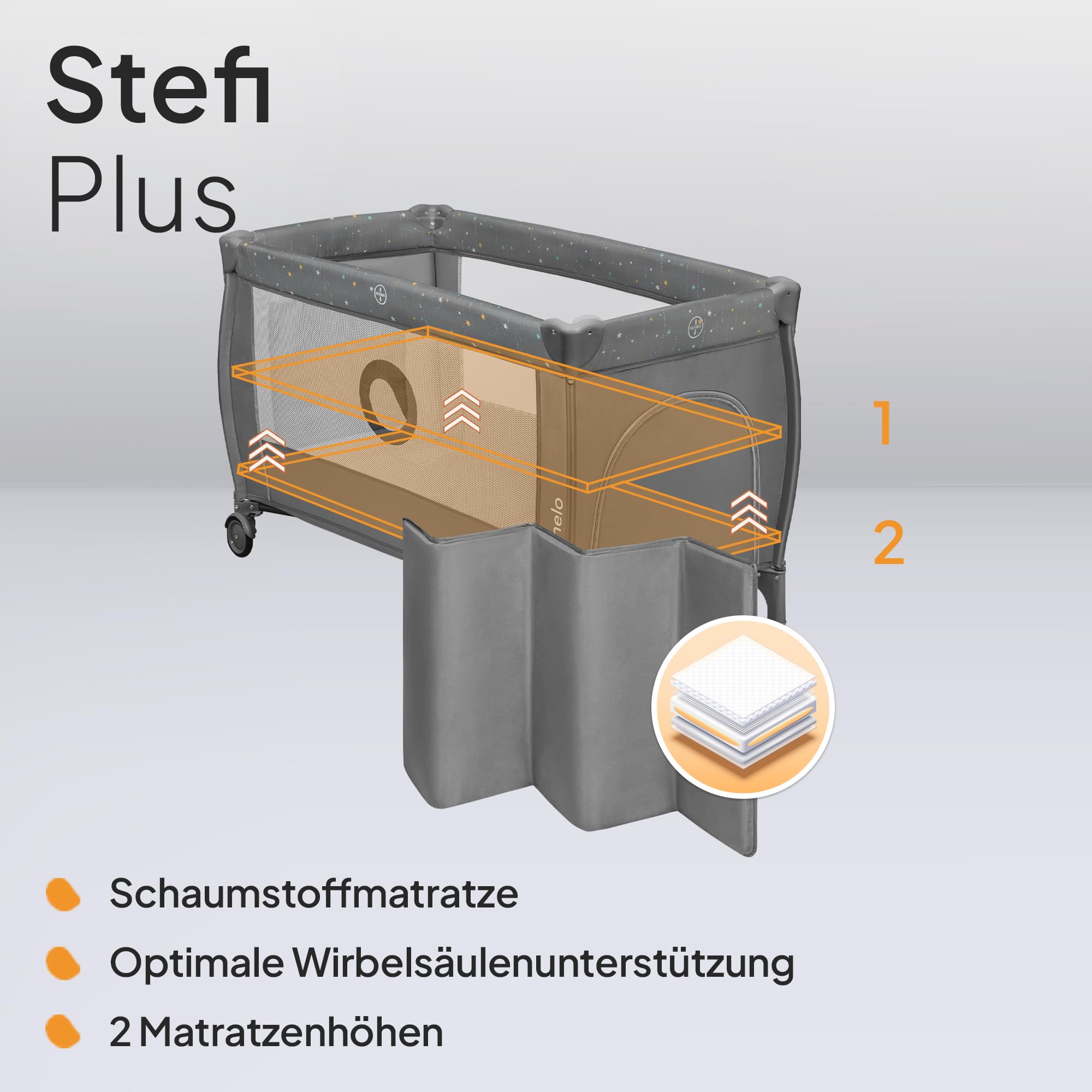 lionelo-stefi-plus-reisebett-bis-15-kg-grau-mit-matratze image 3