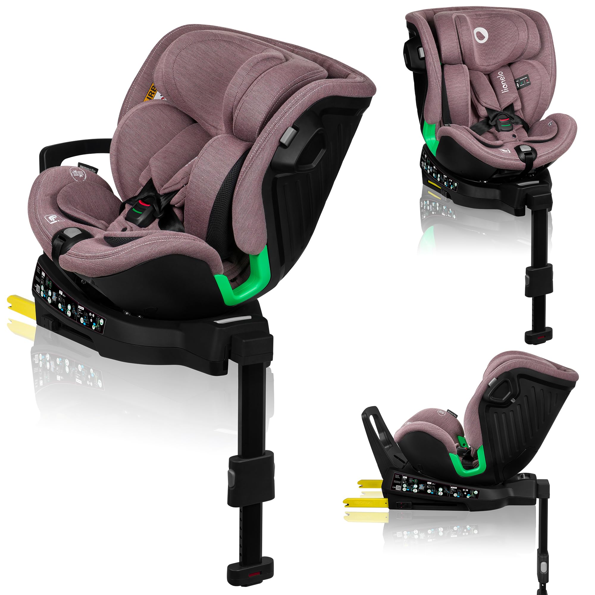 lionelo-harmony-i-size-kindersitz-rosa-mauve-360 image 1