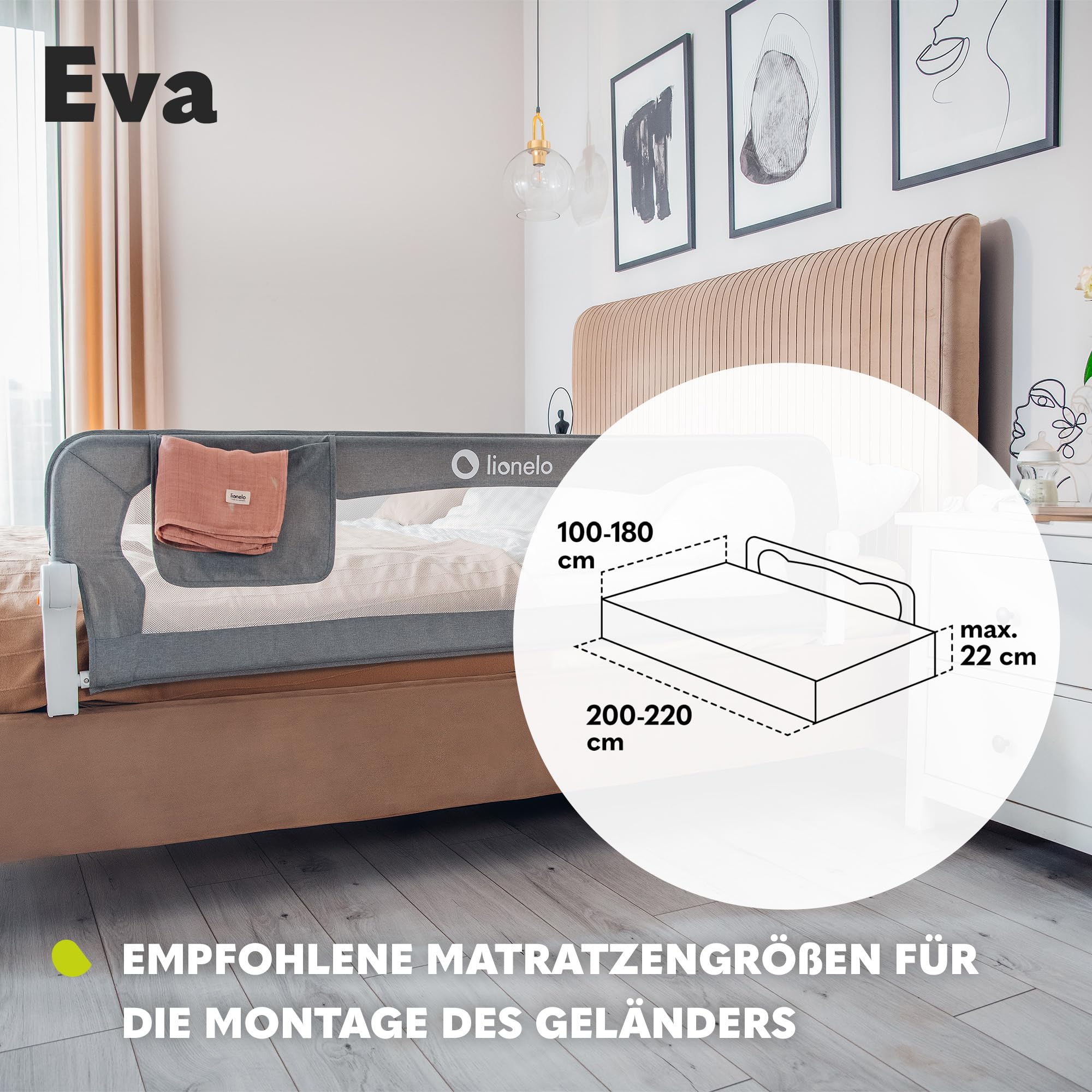 lionelo-eva-rausfallschutz-grau-150x42-cm-netz image 7