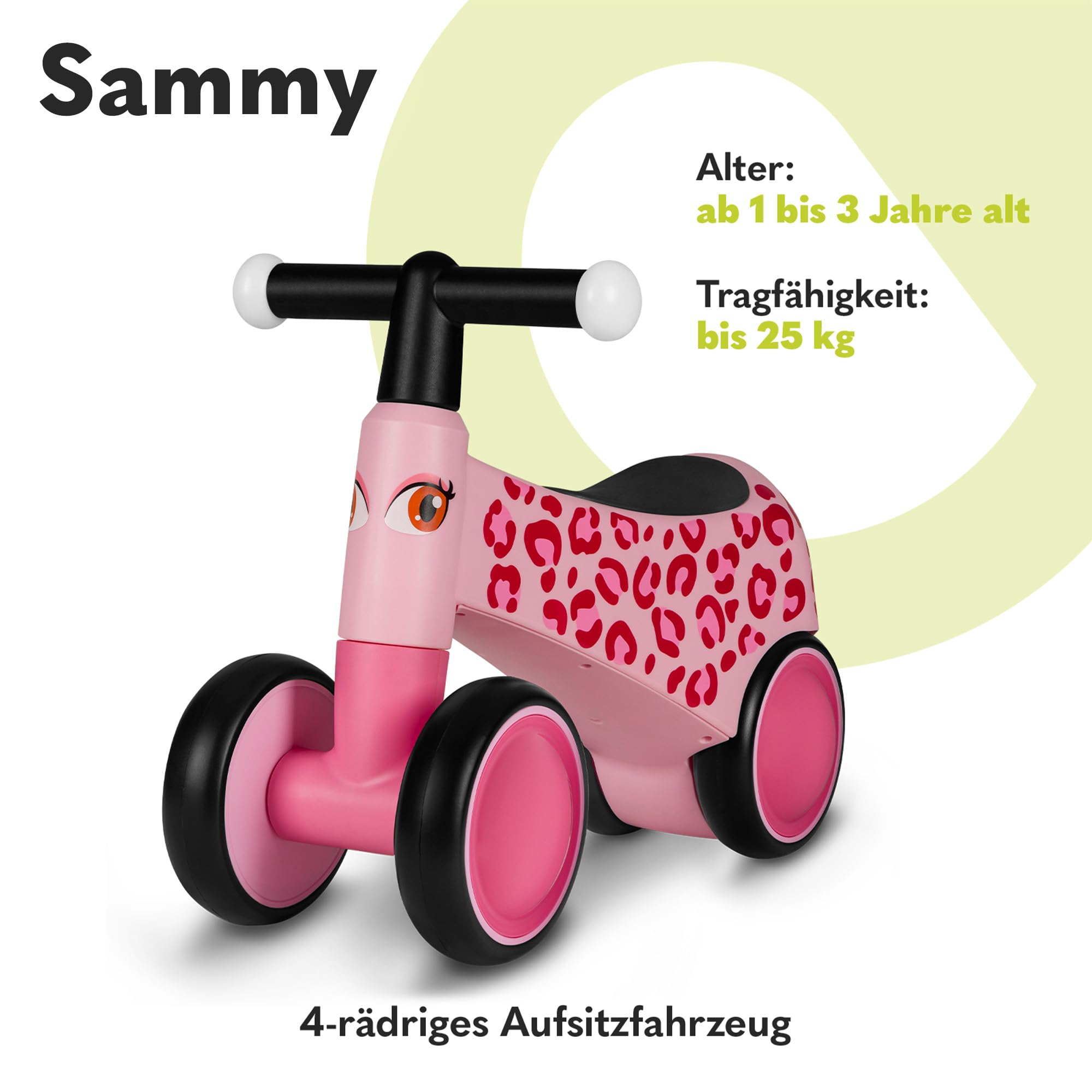 lionelo-sammy-laufrad-rutscher-pink-rose-ab-1-jahr-4-rad image 2