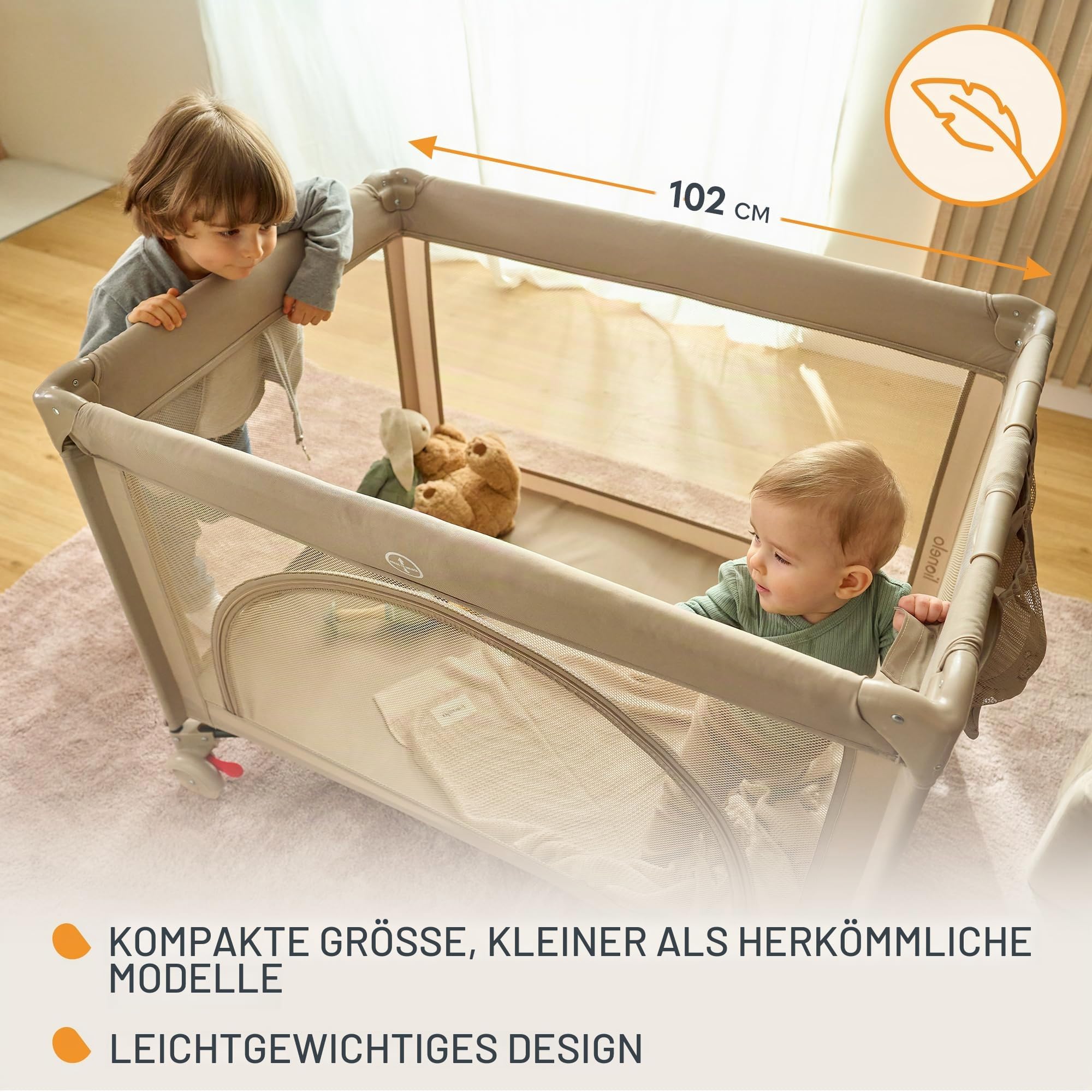 lionelo-sven-laura-reisebett-laufgitter-rosa-2-in-1-bis-15-kg image 3