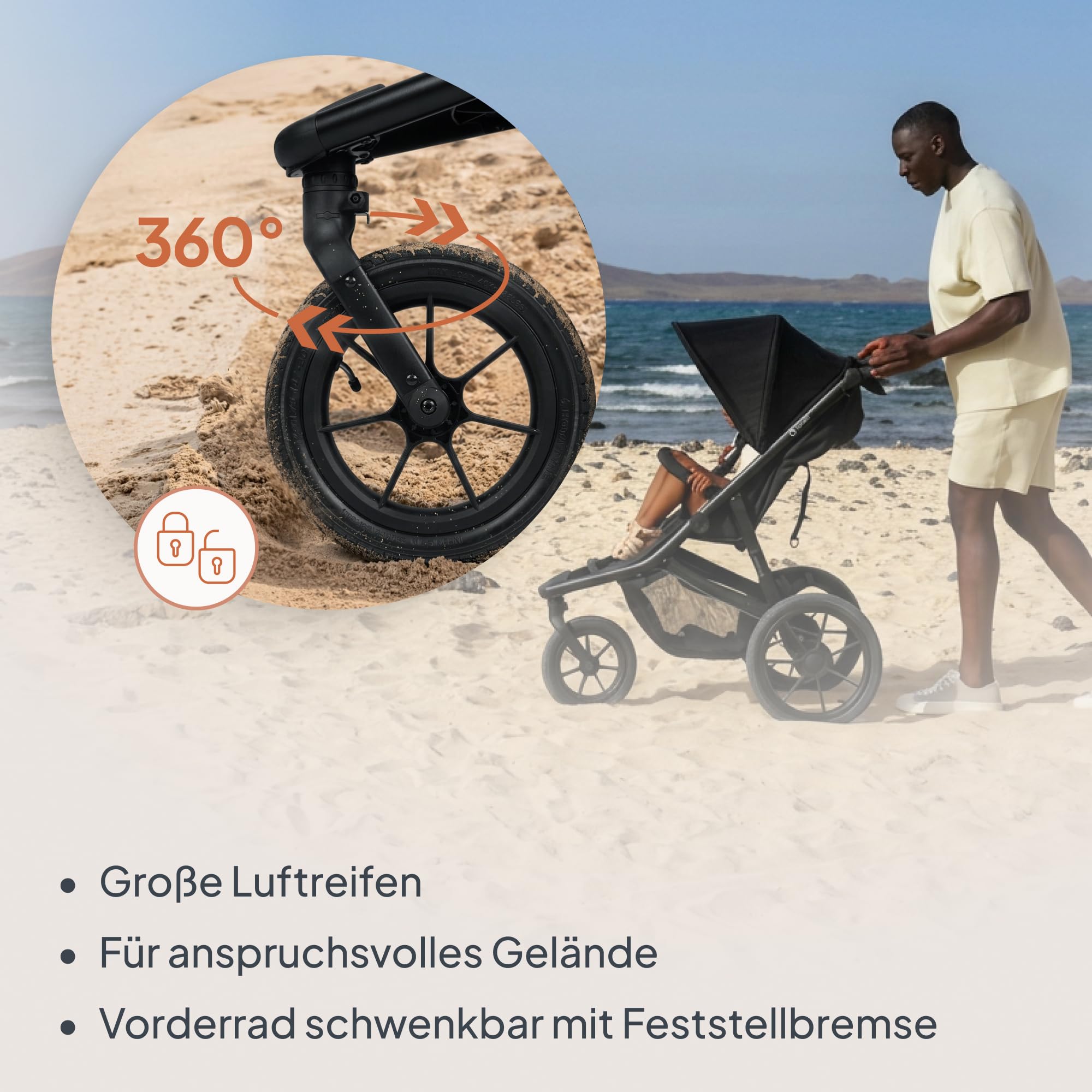 lionelo-azura-jogging-buggy-gr-n-mit-luftreifen image 3