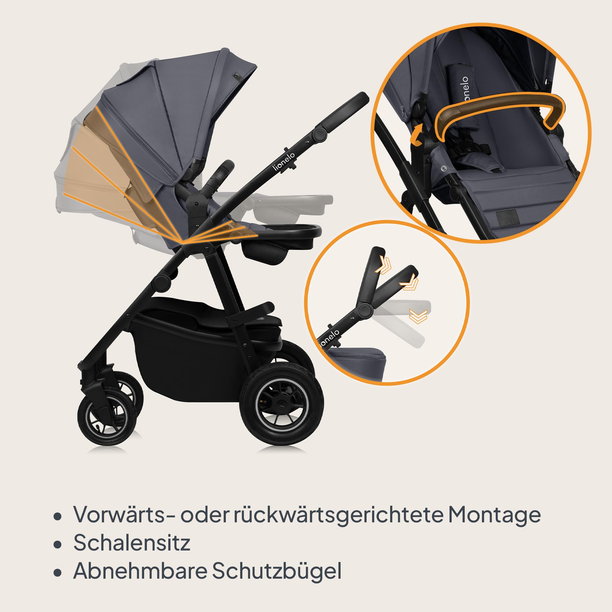 lionelo-amber-plus-3in1-kinderwagen-grau-mit-luftreifen image 5