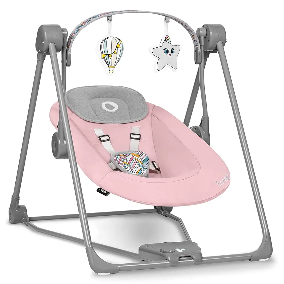 lionelo-otto-babywippe-rosa-mit-spielb-gel image 1