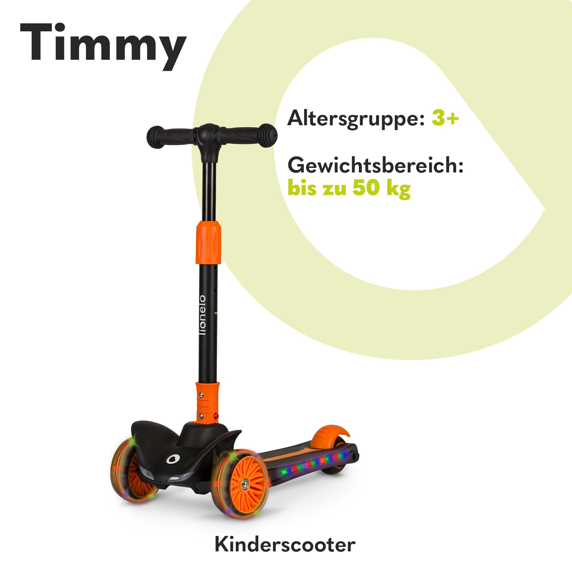 lionelo-timmy-kinderroller-orange-3-r-der-led-bis-50-kg image 3