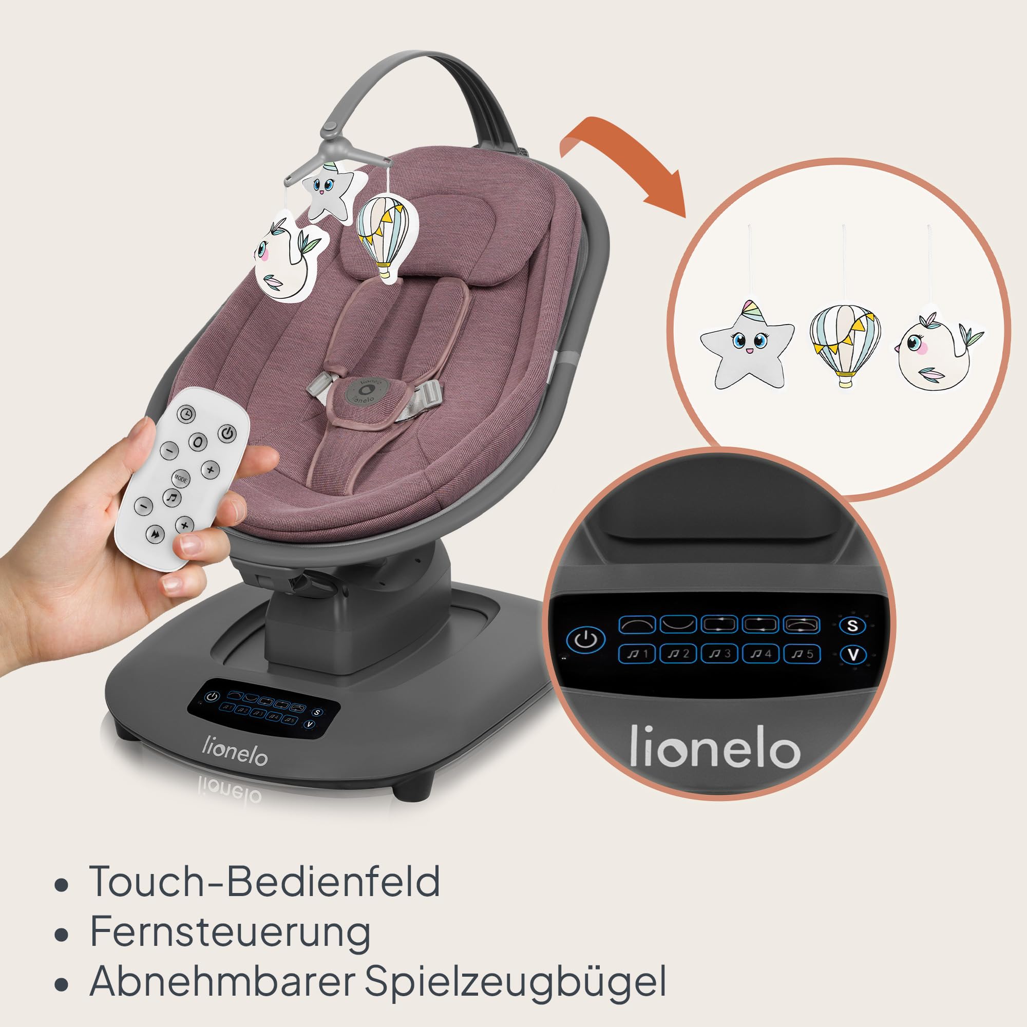 lionelo-bella-babywippe-elektrisch-bis-9-kg-rosa image 8