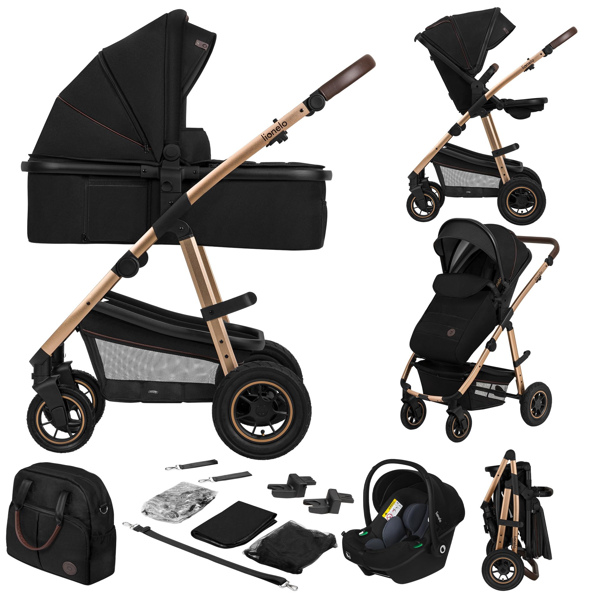 lionelo-amber-kinderwagen-3-in-1-schwarz-onyx-mit-babywanne image 1