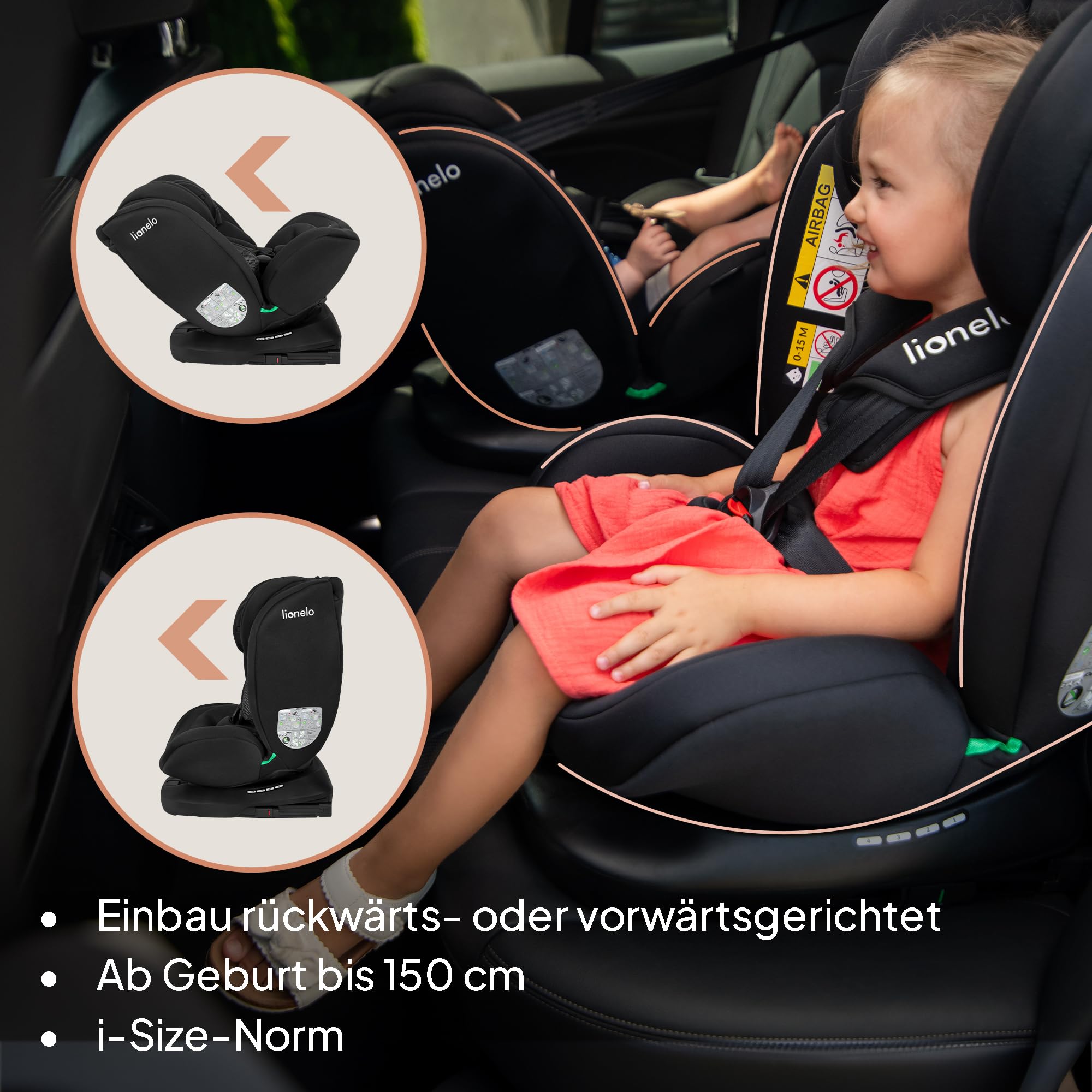 lionelo-bastiaan-i-size-kindersitz-schwarz-grau-360-isofix image 4