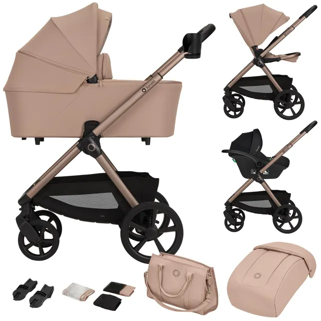 lionelo-carmine-3-in-1-kinderwagen-beige-mit-babyschale image 1
