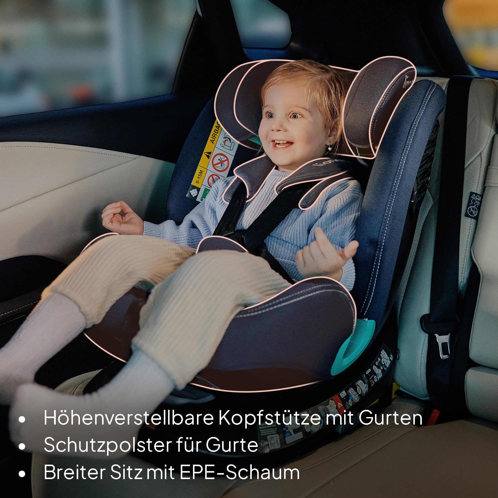 lionelo-bastiaan-one-i-size-kindersitz-carbon-40-150-cm image 8