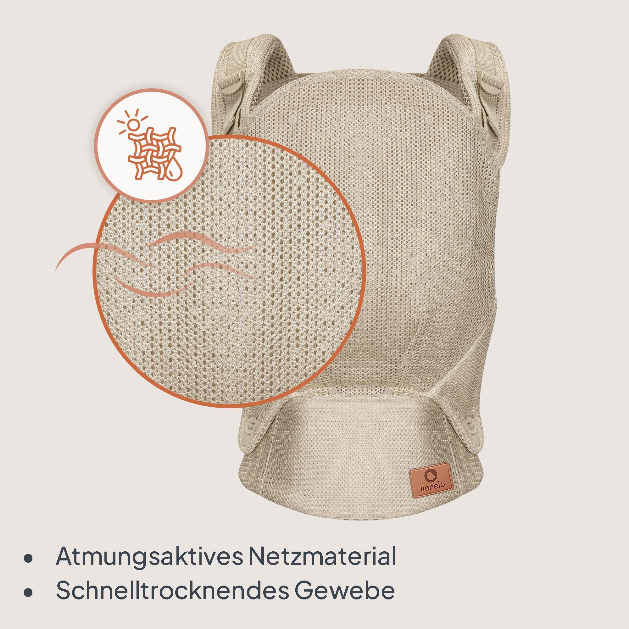 lionelo-margareet-air-babytrage-beige-mesh-bis-20-kg image 5