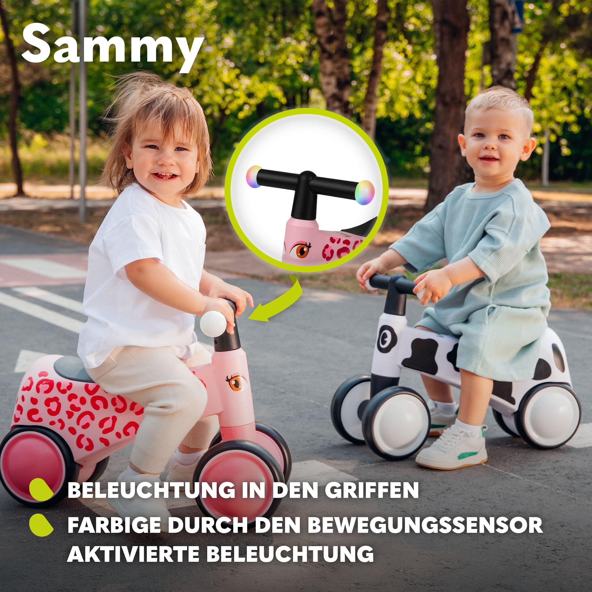 lionelo-sammy-laufrad-rutscher-pink-rose-ab-1-jahr-4-rad image 5