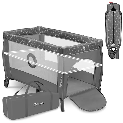 lionelo-stefi-plus-reisebett-wei-grau-2-in-1-mit-matratze image 4