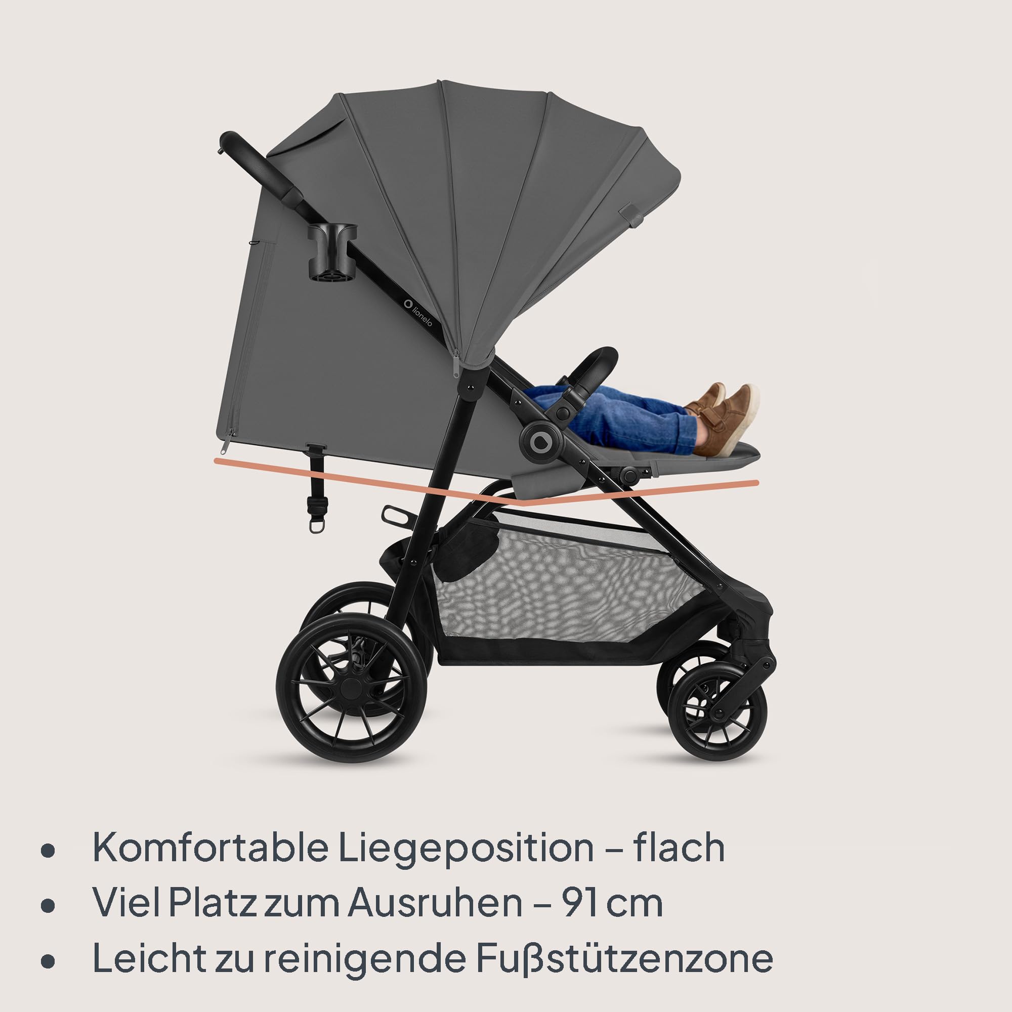 lionelo-elia-buggy-bis-22-kg-liegeposition-grau image 2