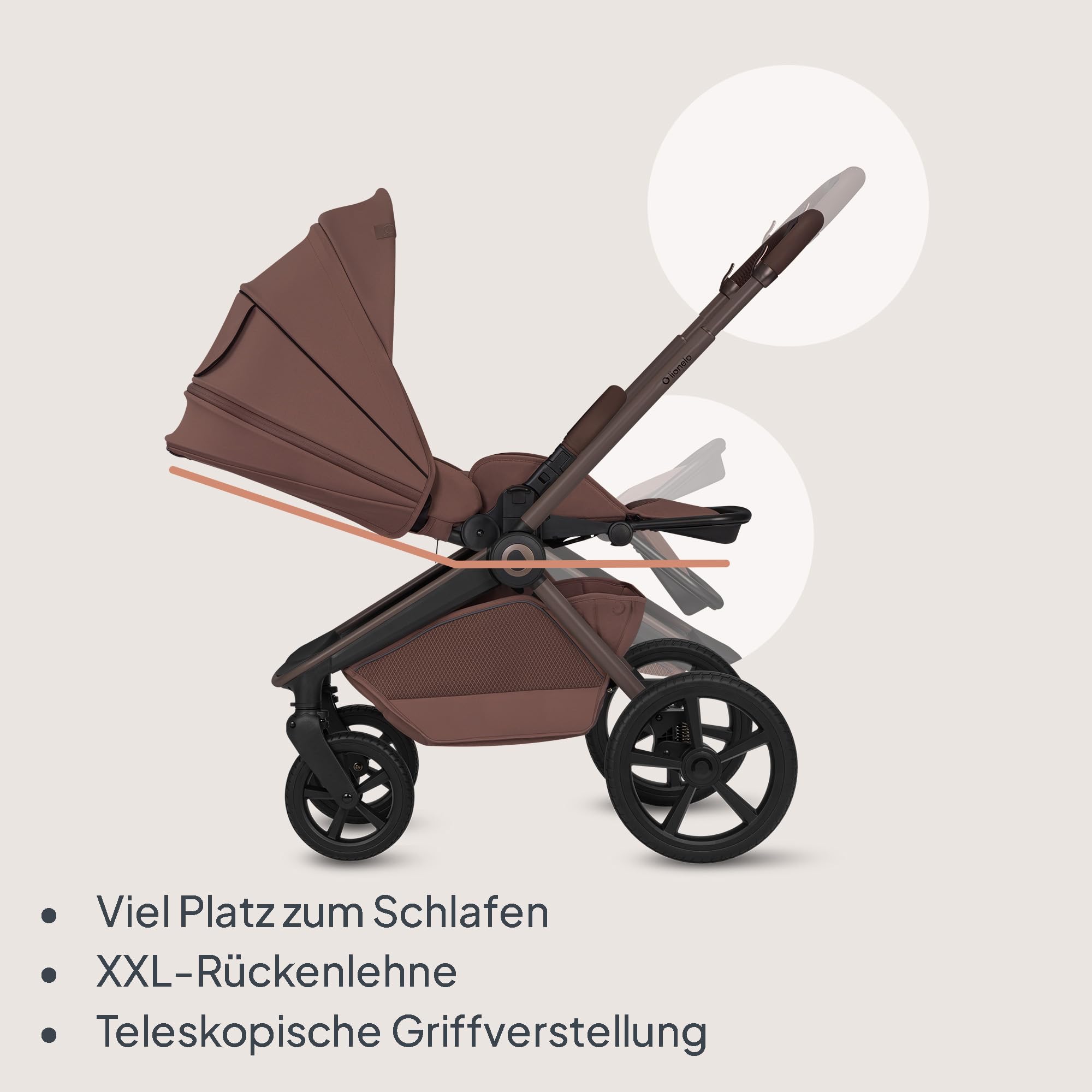 lionelo-freya-3-in-1-kombikinderwagen-braun-mit-babyschale image 8