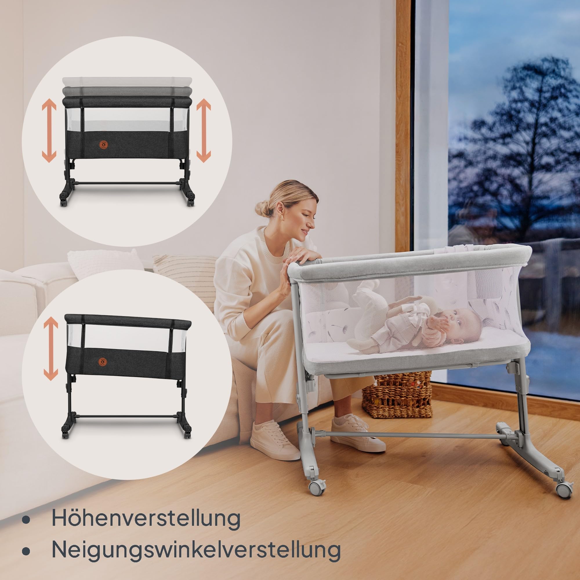 lionelo-leonie-aurora-beistellbett-graphit-3-in-1-mit-matratze image 6