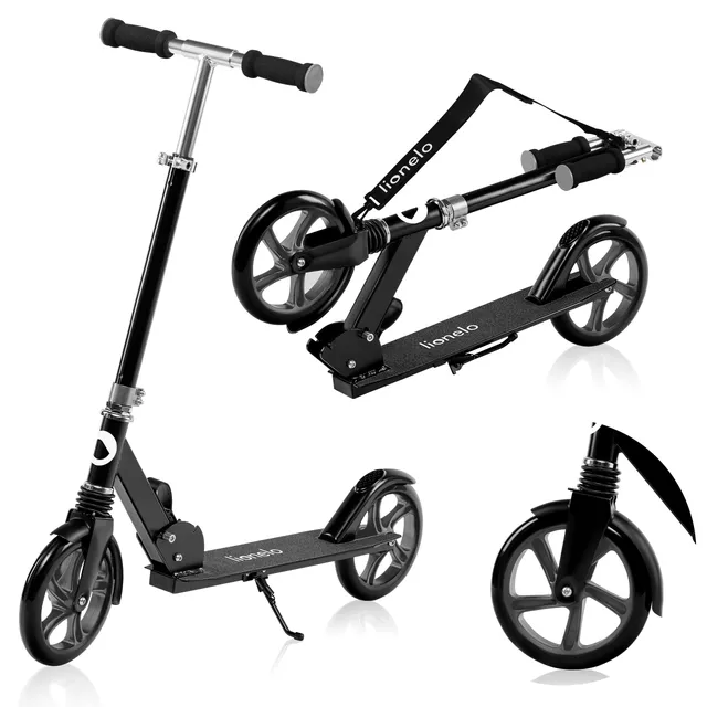 lionelo-luca-tretroller-schwarz-klappbar-100-kg-200-mm image 1
