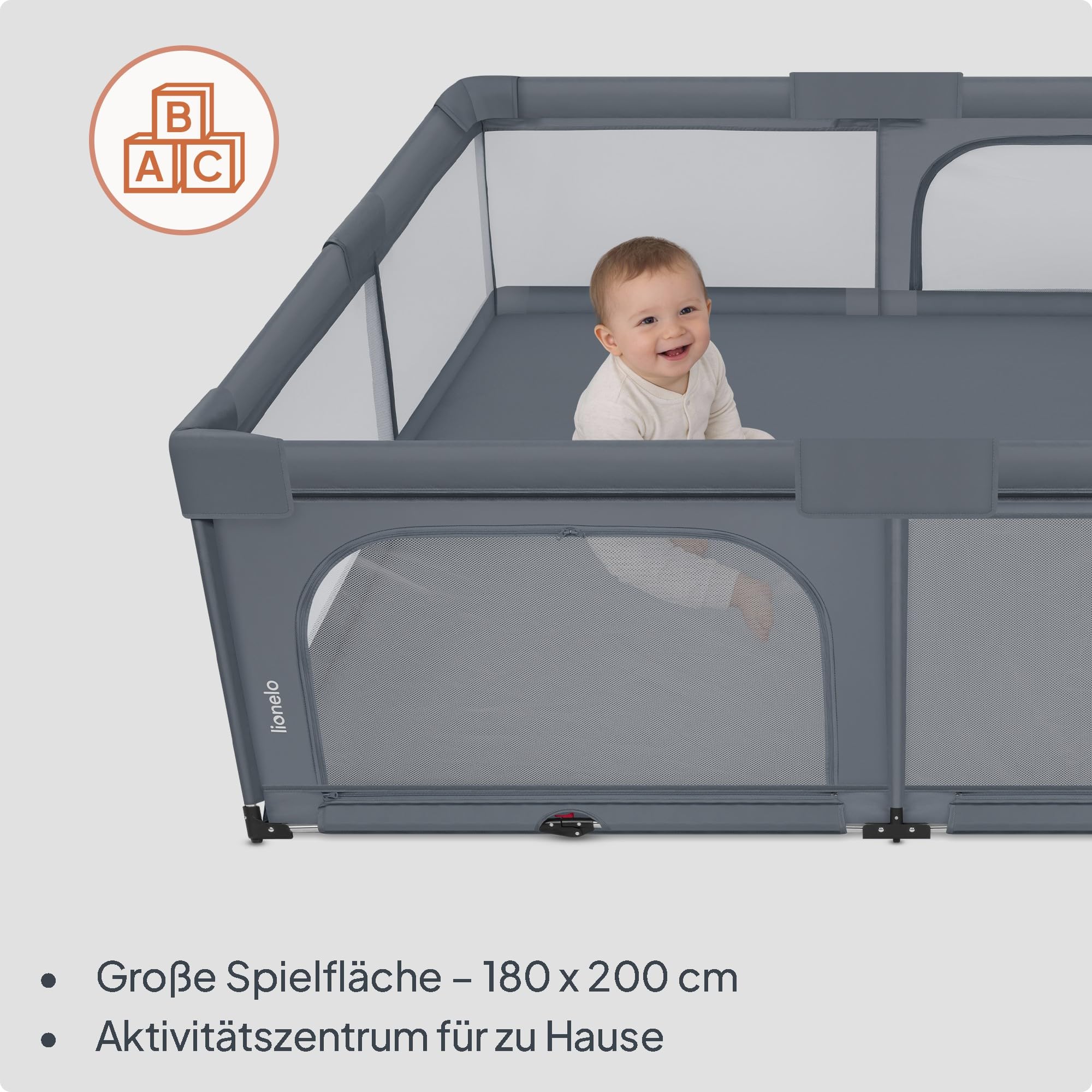 lionelo-willow-florence-xl-laufstall-grau-180x200-faltbar image 2