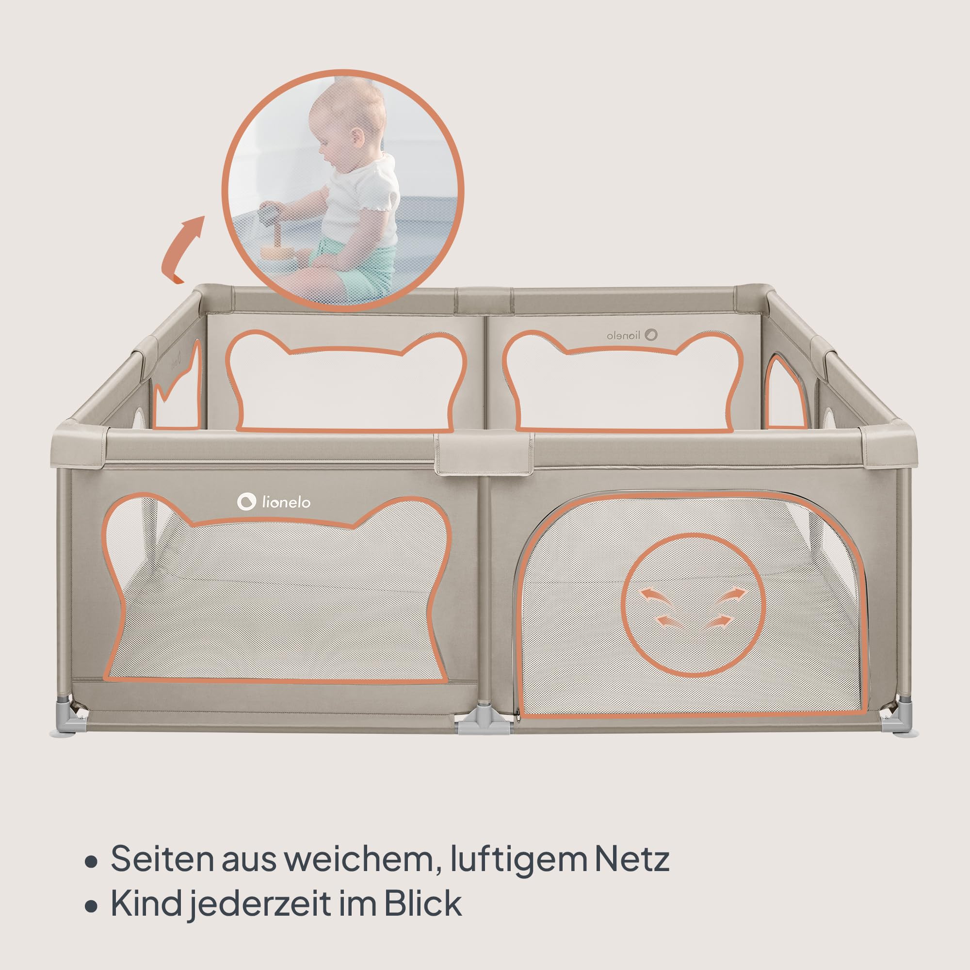 lionelo-willow-xl-laufgitter-beige-187x207-cm-mit-netz image 4