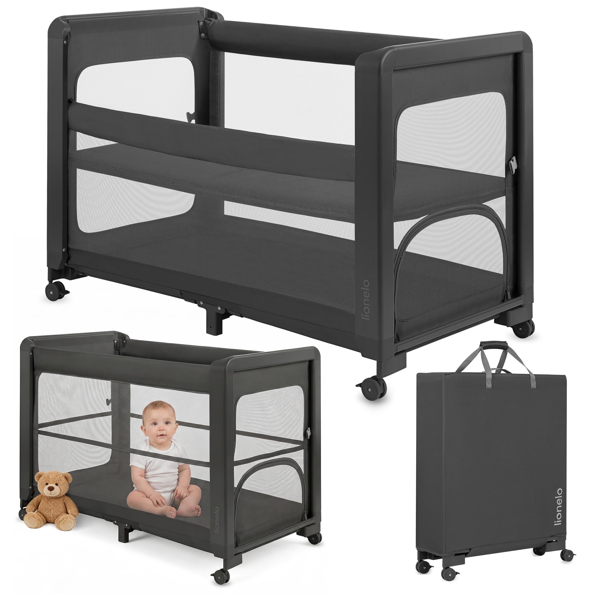 lionelo-sven-patty-5-in-1-reisebett-mit-matratze-beistellbett image 1