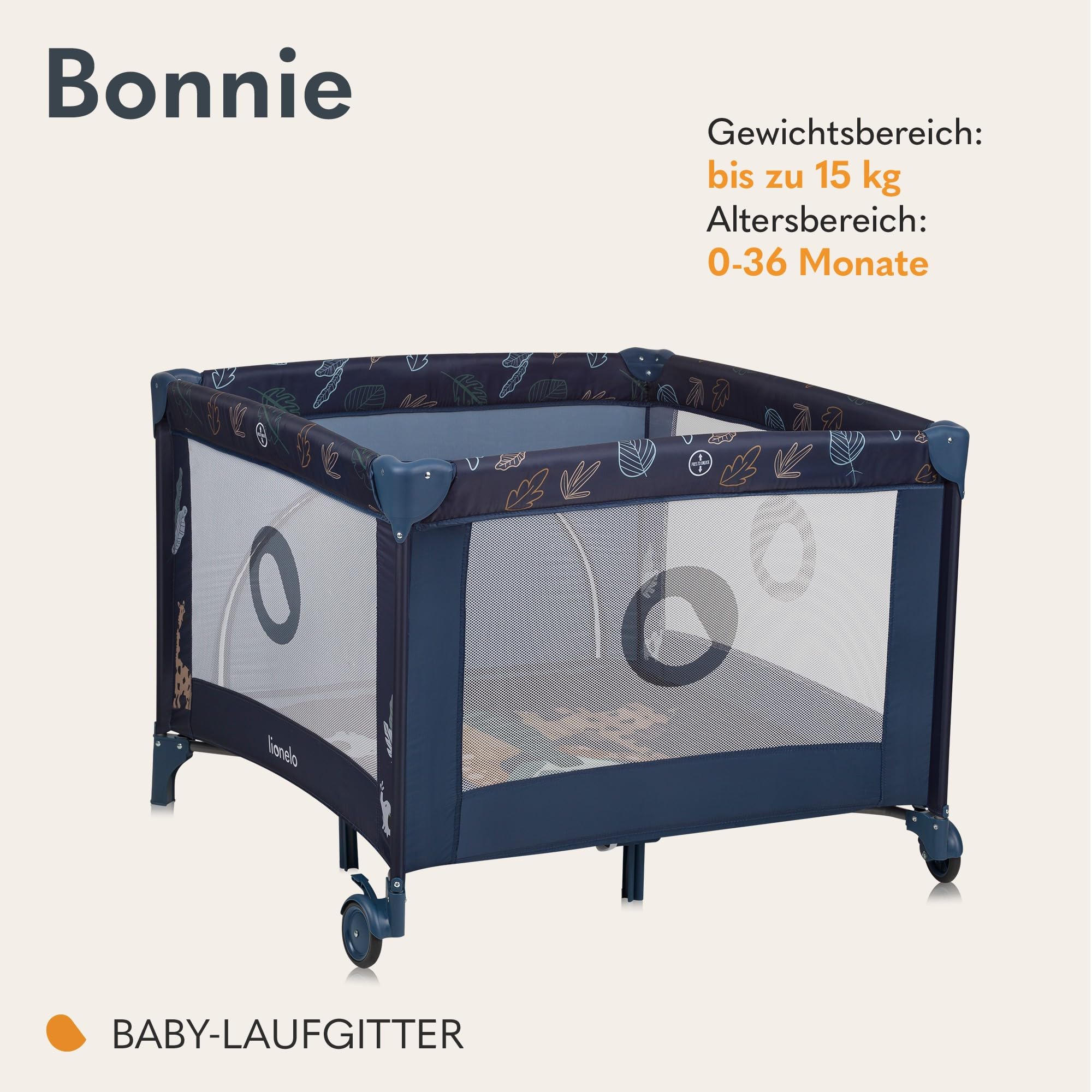 lionelo-bonnie-laufgitter-navyblau-bis-15-kg-mit-matratze image 2