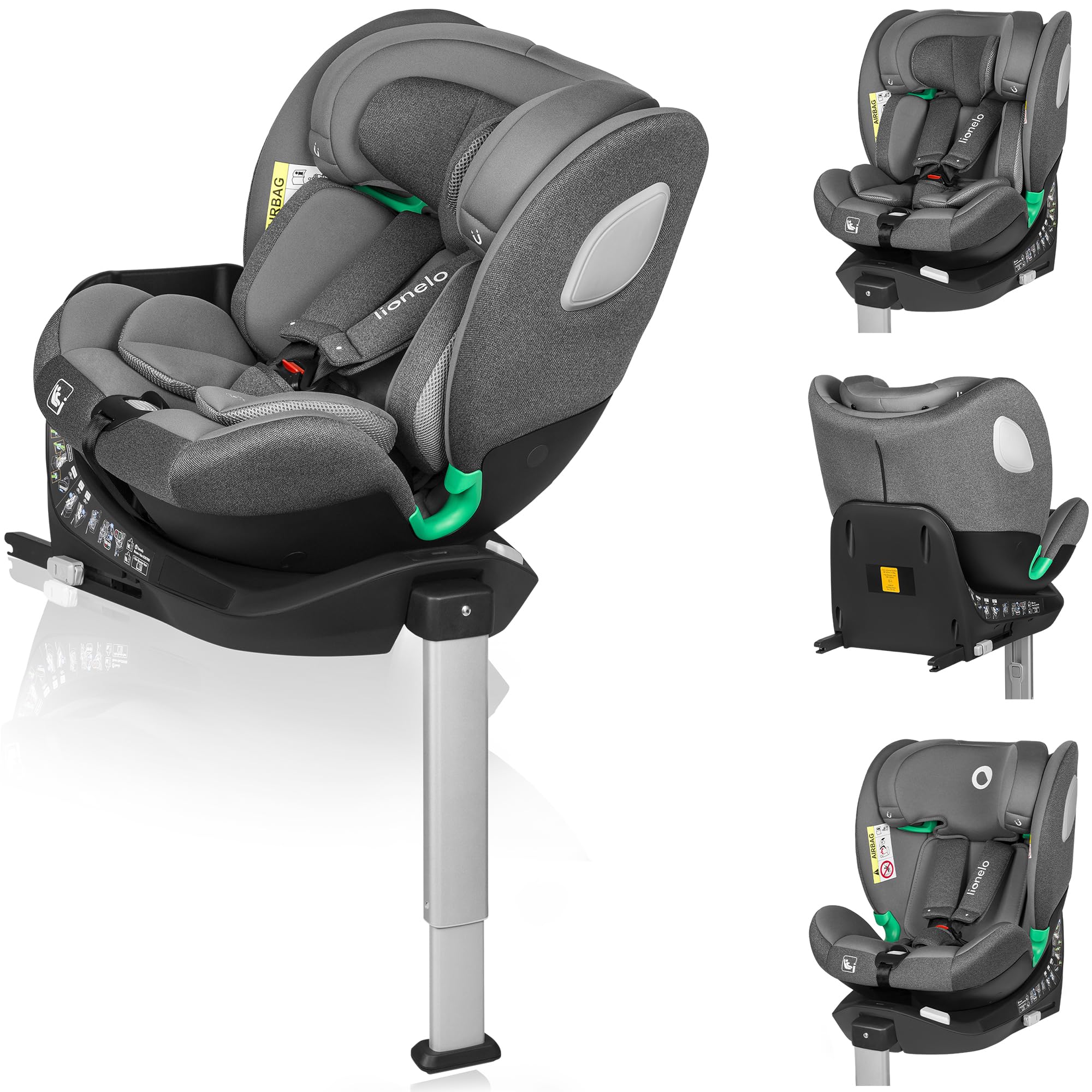 lionelo-braam-i-size-kindersitz-grau-0-36-kg-drehbar image 1