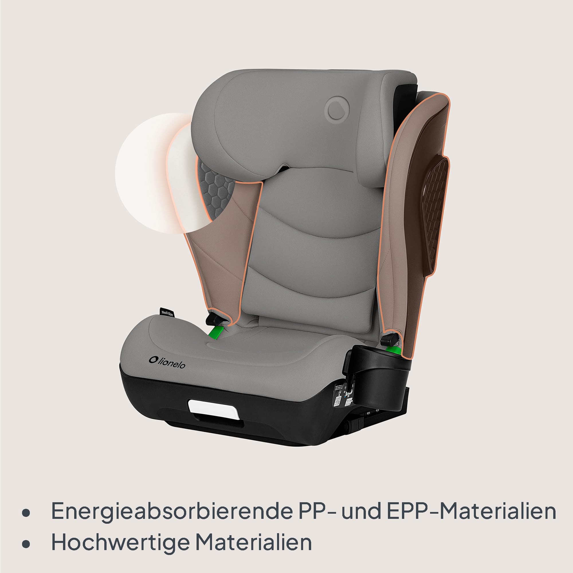 lionelo-neal-i-size-kindersitz-graubeton-100-150-cm image 5