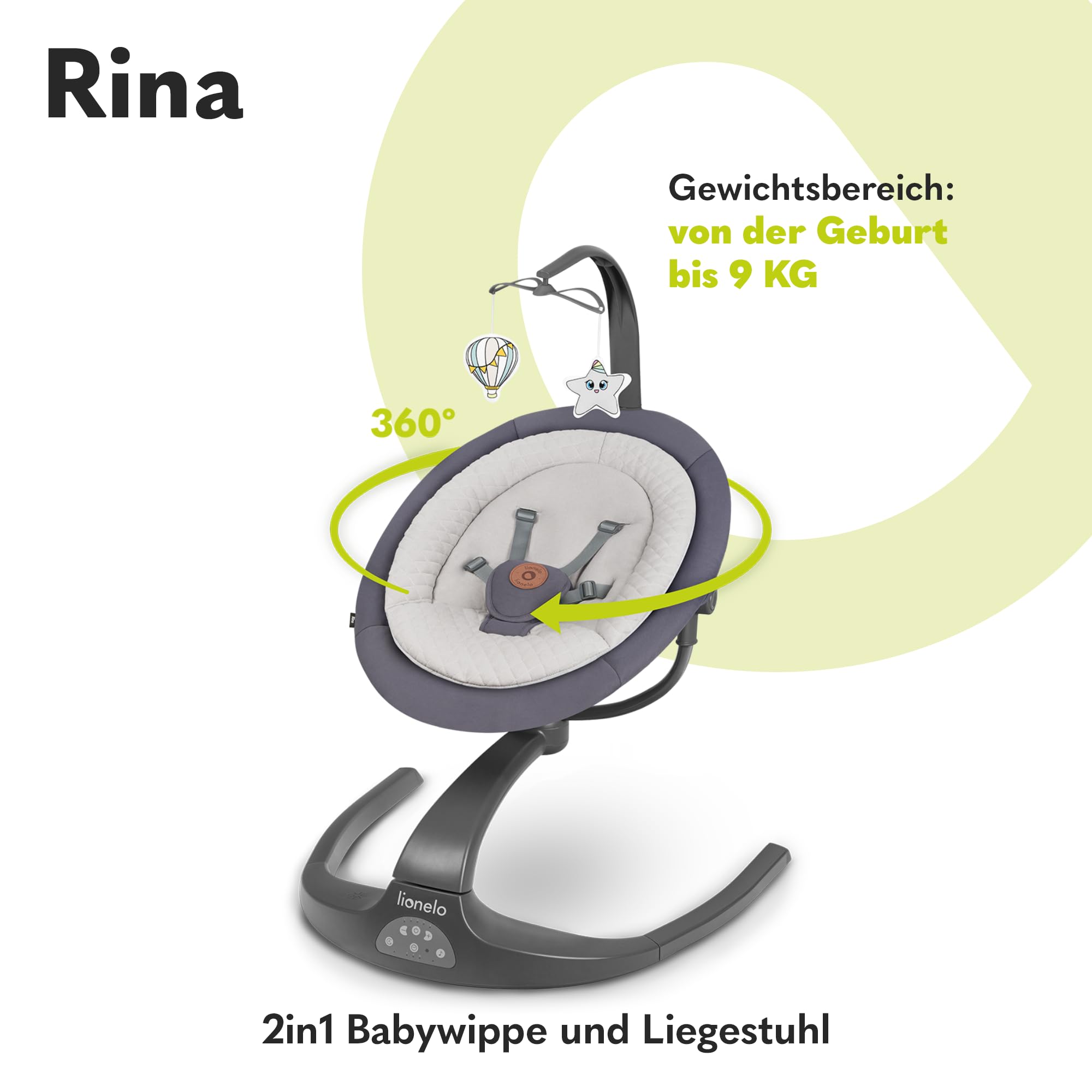 lionelo-rina-babywippe-mit-fernbedienung-und-timer image 2
