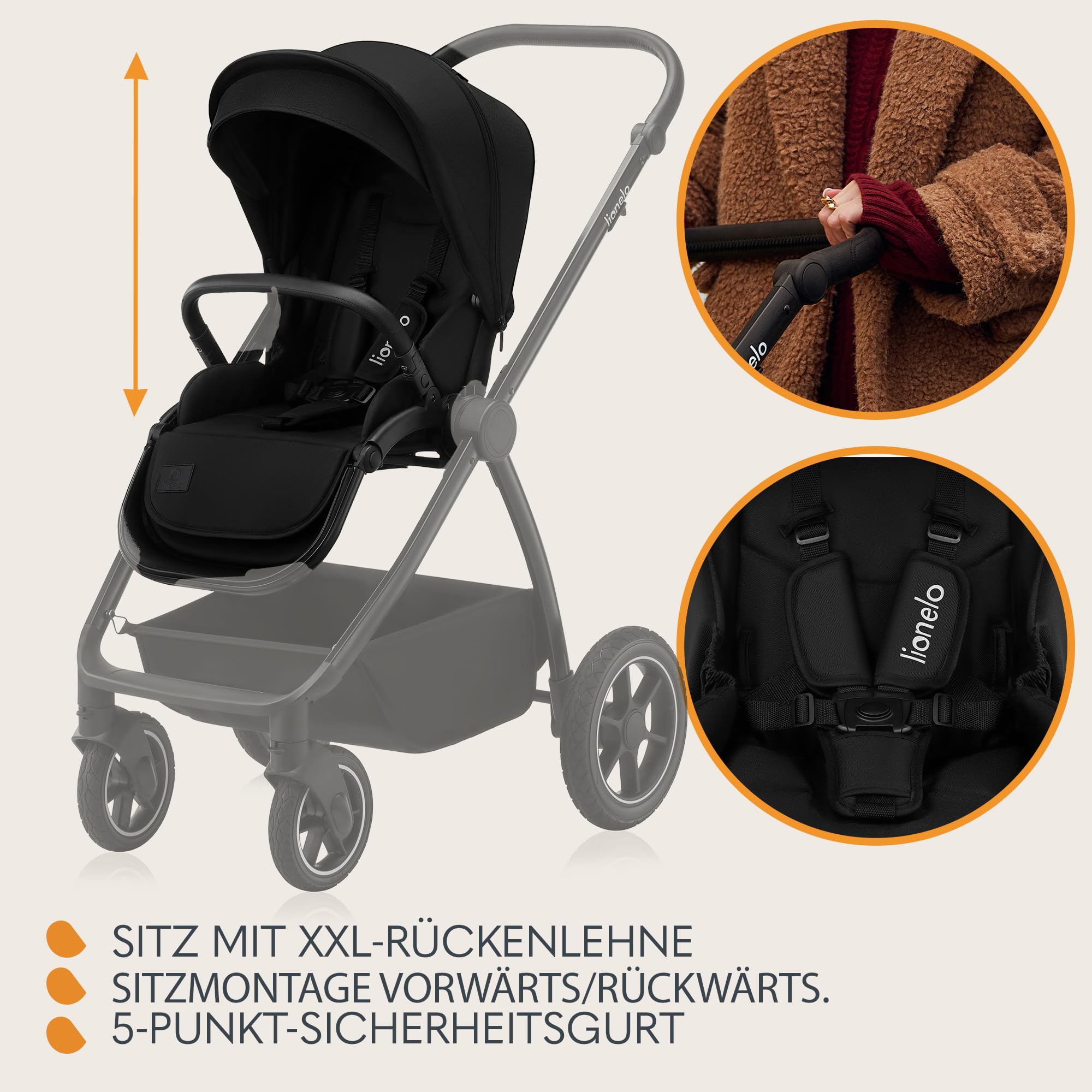 lionelo-meril-3-in-1-kinderwagen-schwarz-mit-babyschale image 6