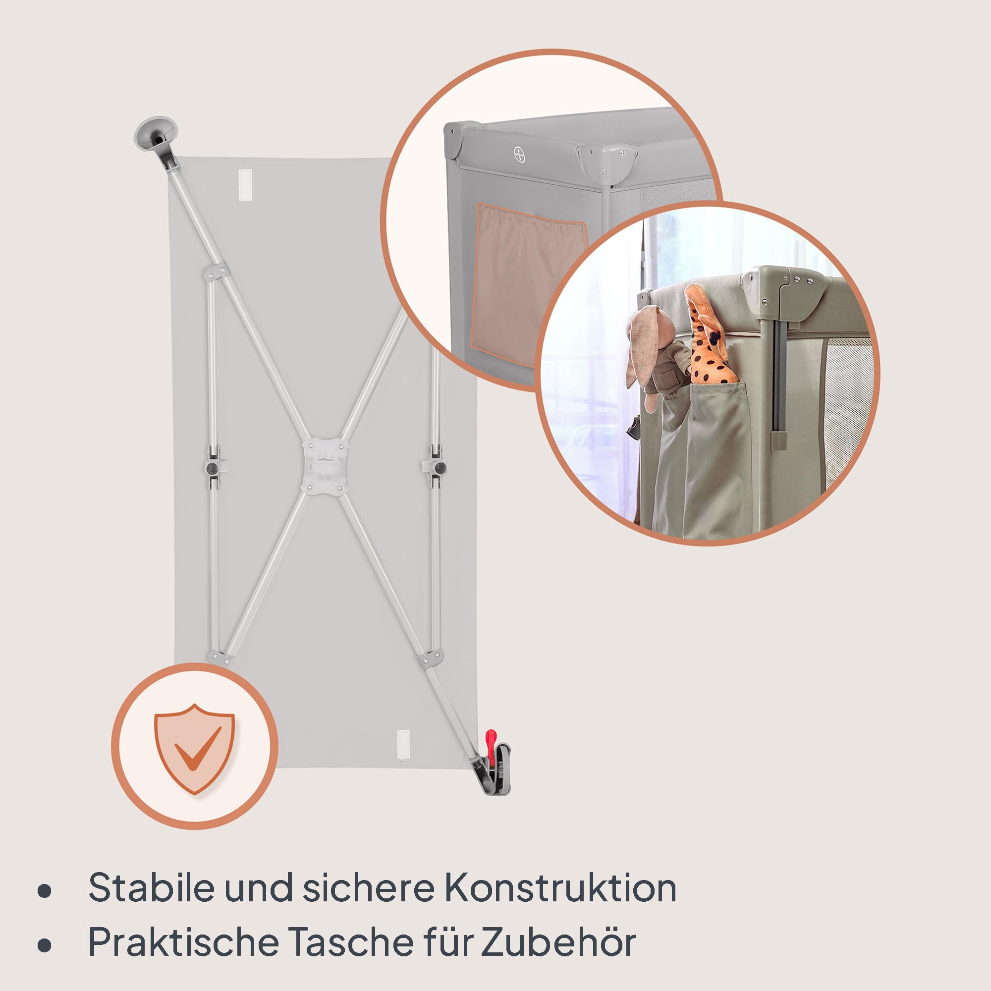 lionelo-ellen-3-in-1-reisebett-grau-beistellbett-mit-matratze image 6
