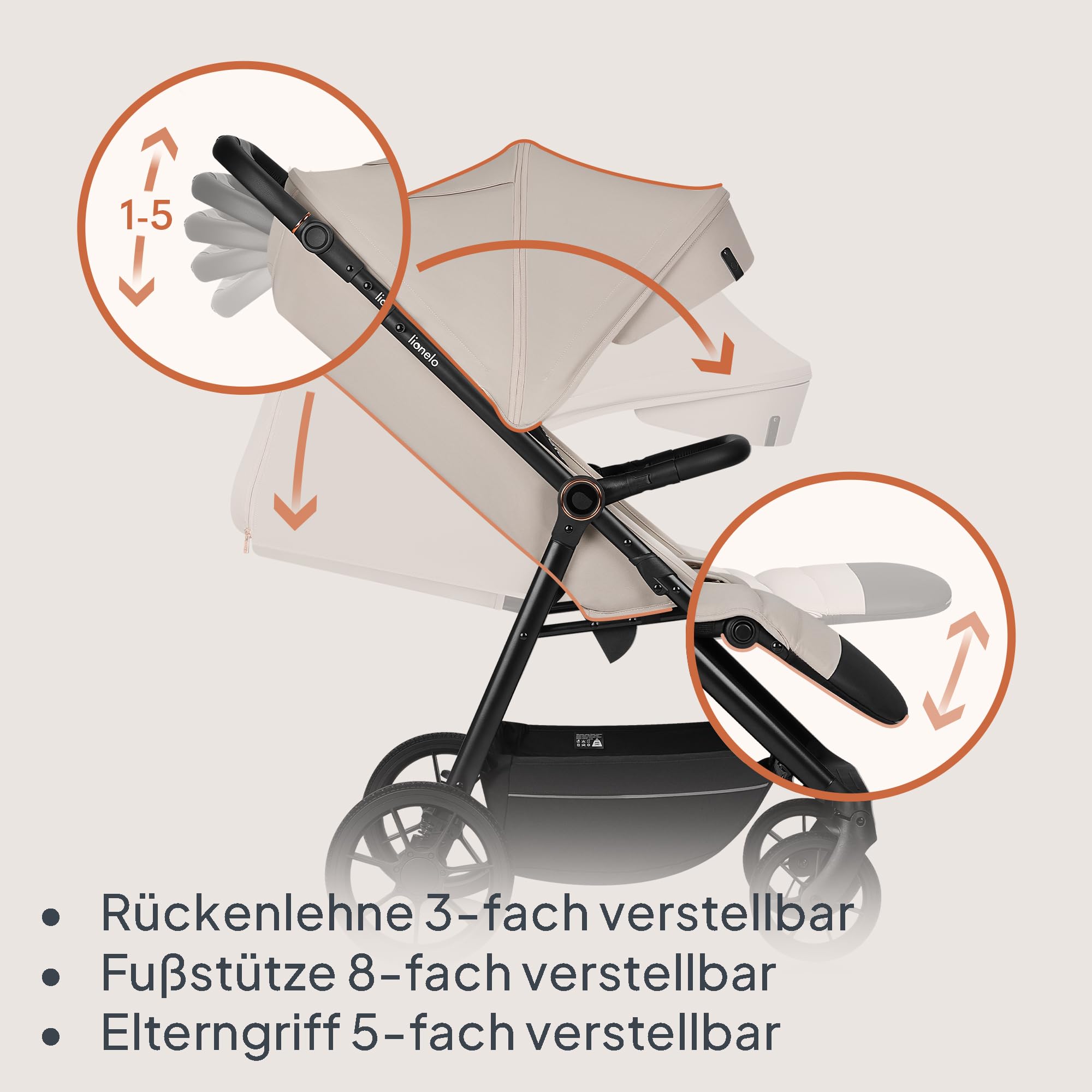 lionelo-iva-buggy-beige-sand-bis-22-kg-mit-xxl-verdeck image 5
