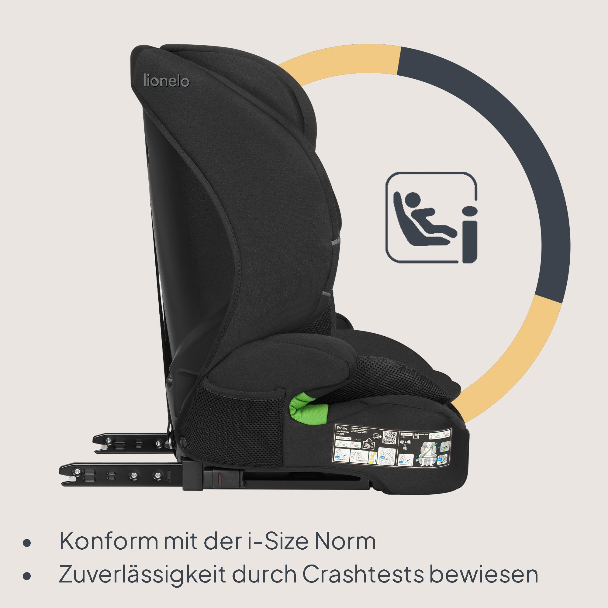 lionelo-levi-fix-kindersitz-schwarz-76-150-cm image 2