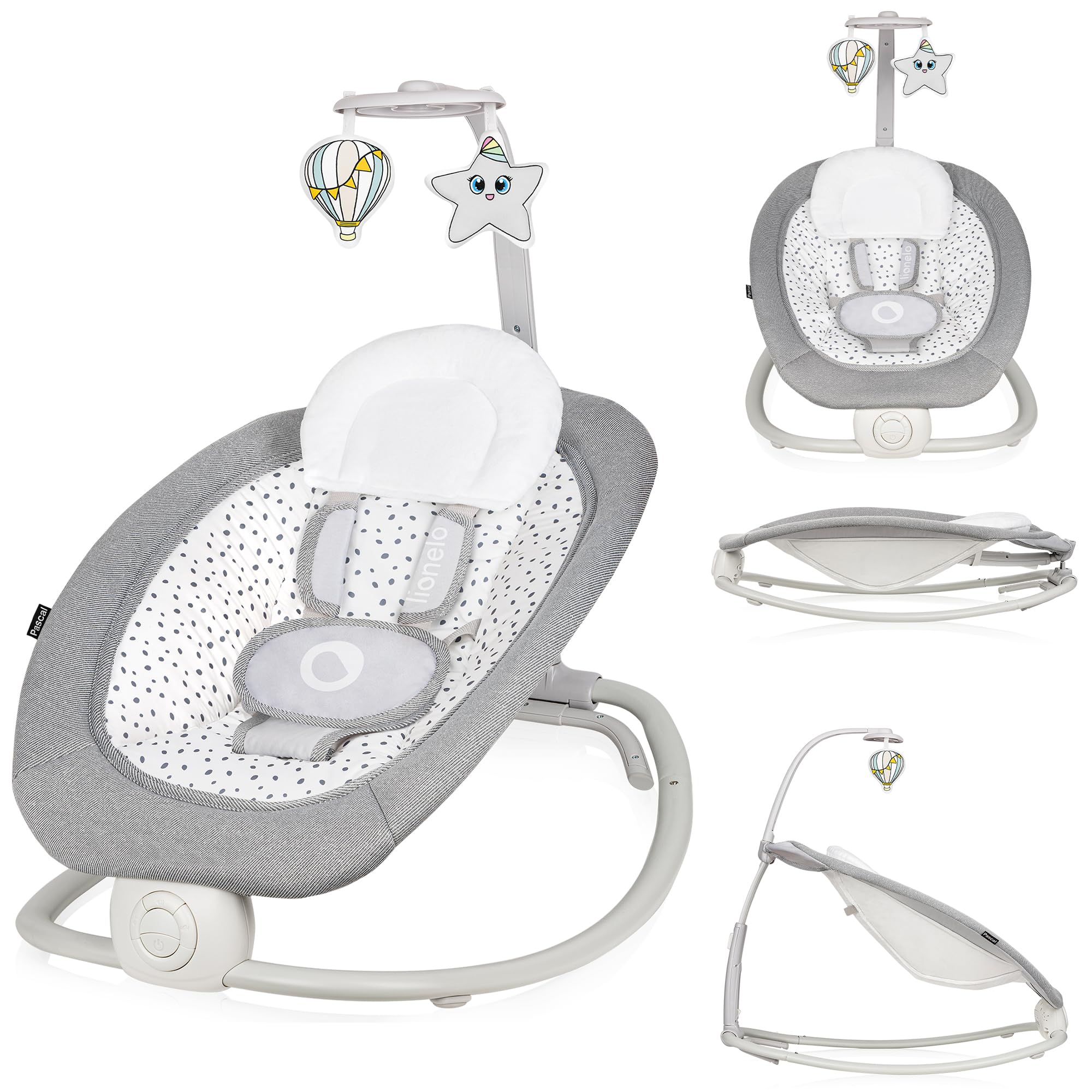 lionelo-bella-pascal-babywippe-grau-dove-mit-vibration image 1