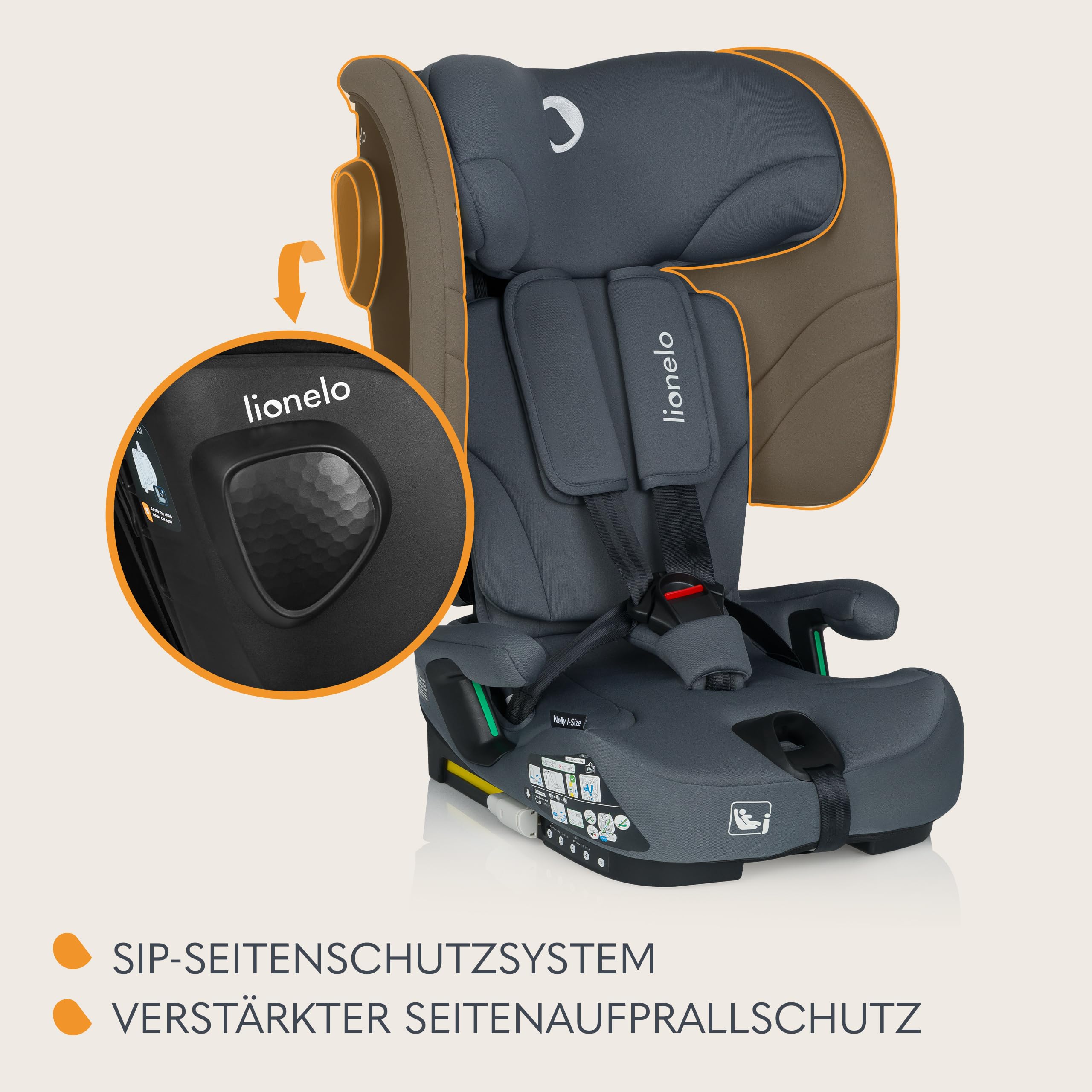 lionelo-nelly-i-size-kindersitz-grau-graphit-76-150-cm image 6