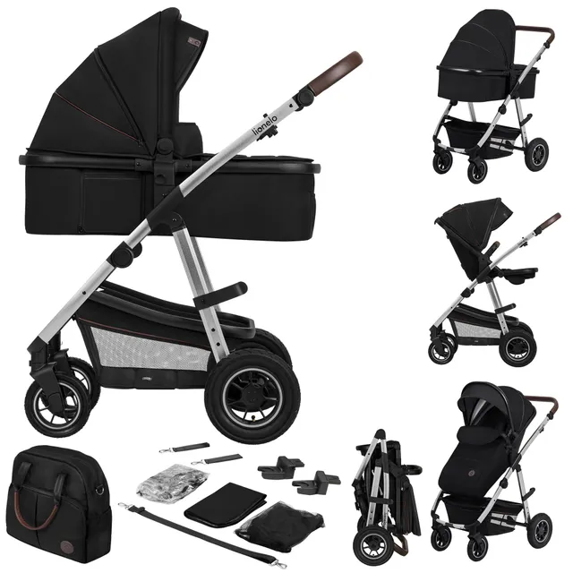 lionelo-amber-2-in-1-kombikinderwagen-schwarz-silber-bis-22-kg image 1