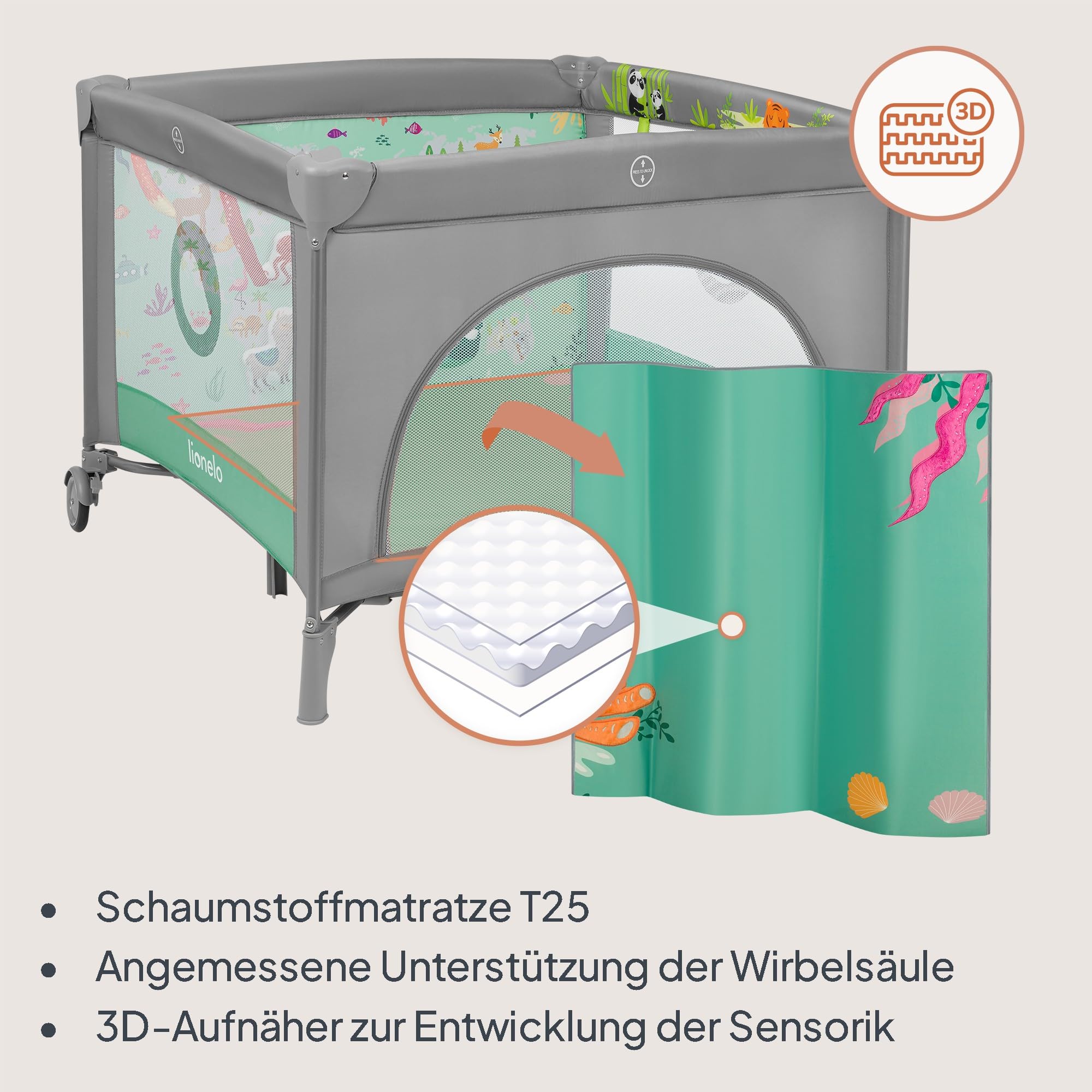 lionelo-mille-plus-laufstall-100x100-gr-n-mit-t25-matte image 2