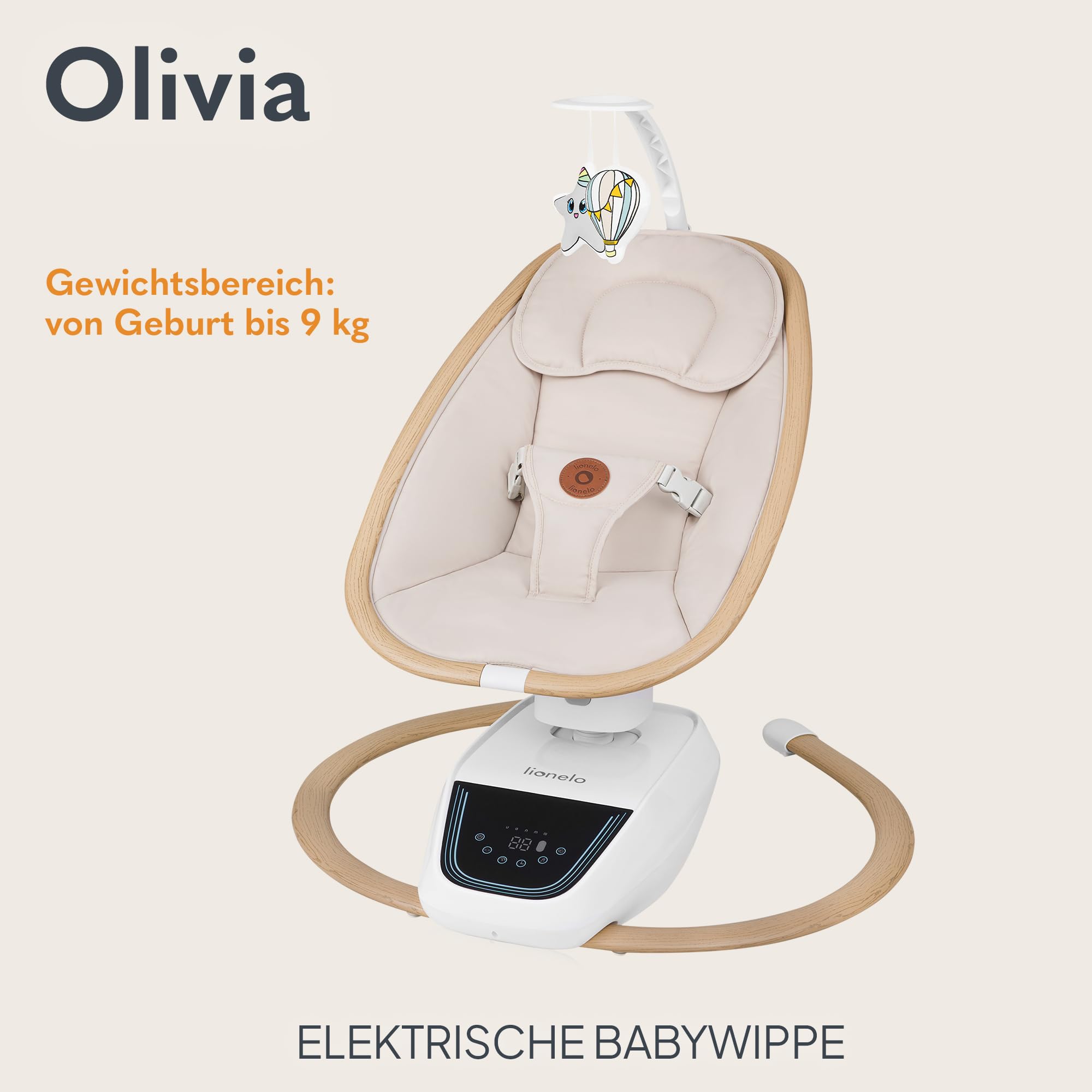 lionelo-olivia-elektrische-babywippe-bis-9-kg-mit-musik image 2