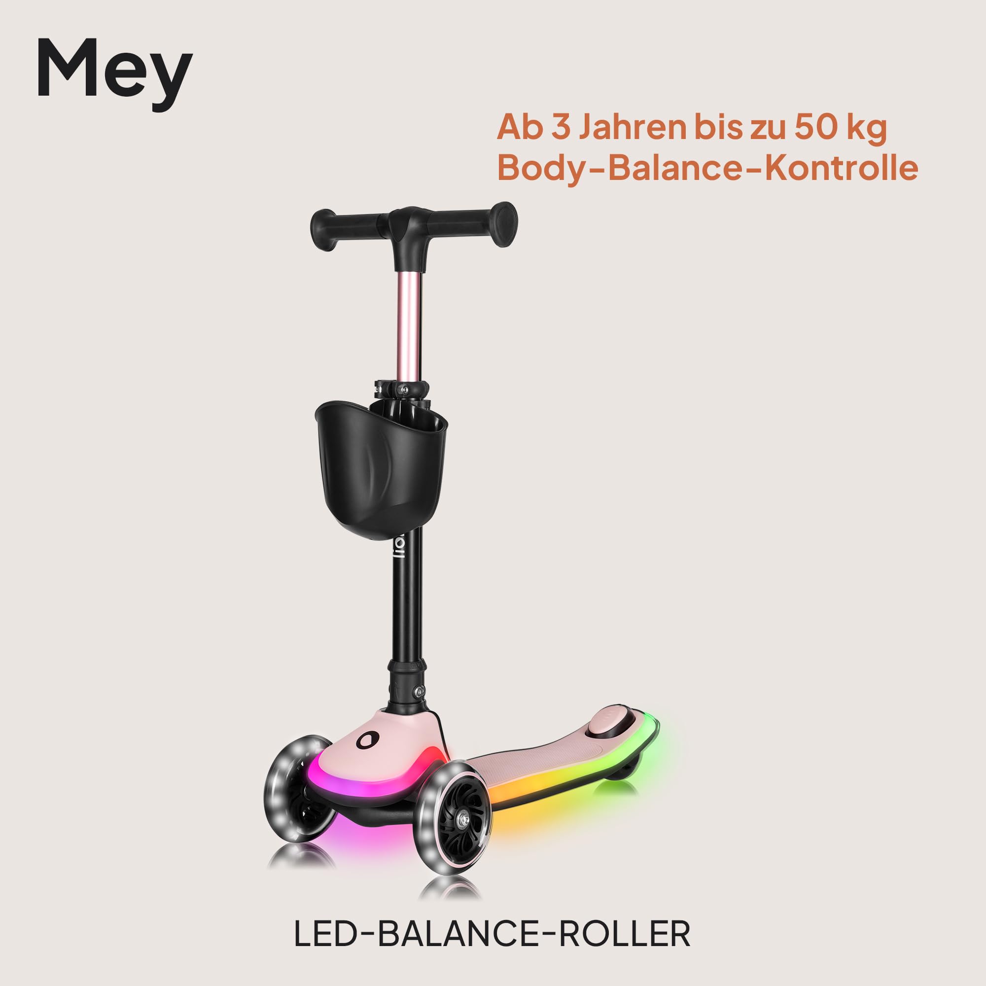 lionelo-mey-kinderroller-rosa-3-r-der-led-bis-50-kg image 2