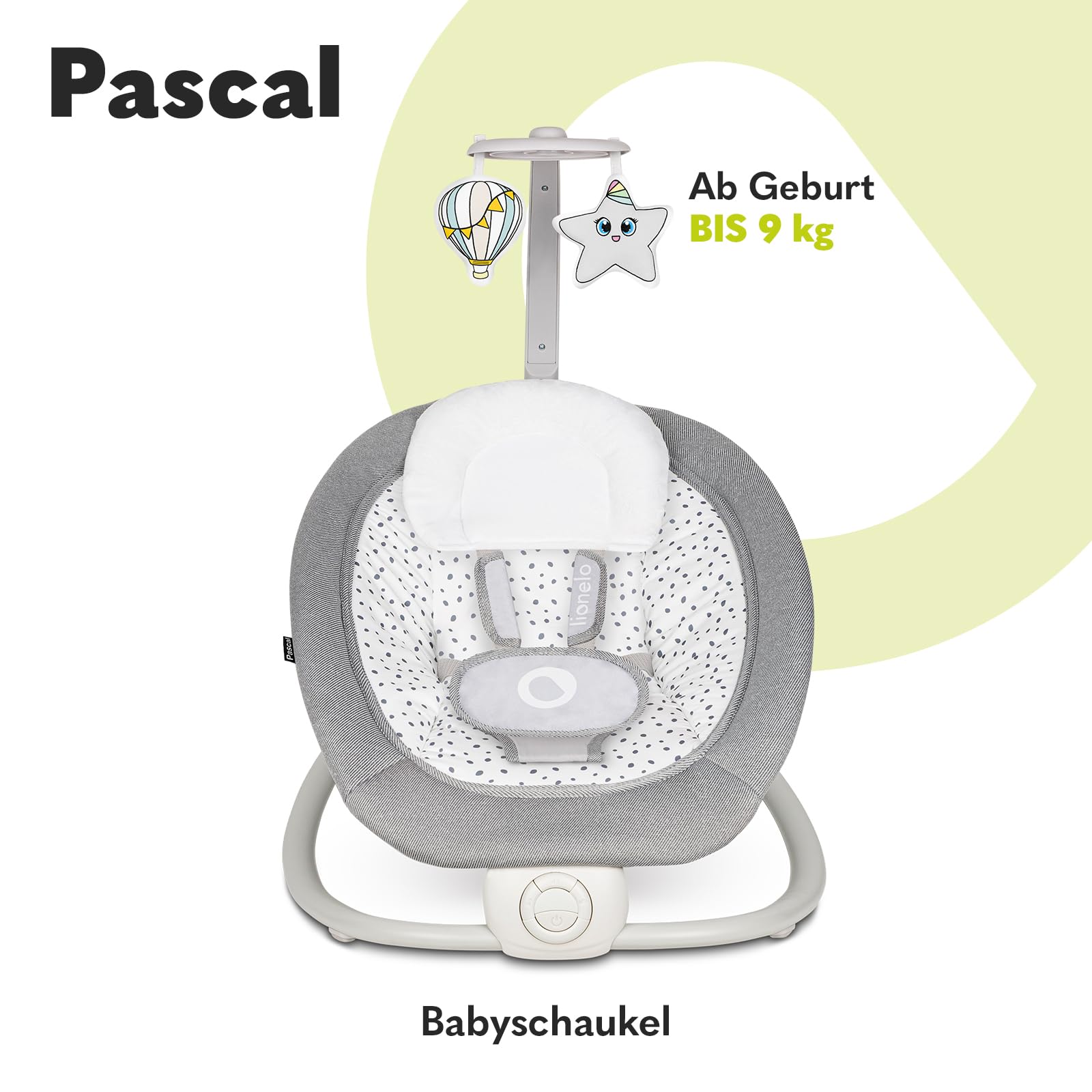 lionelo-bella-pascal-babywippe-grau-dove-mit-vibration image 2