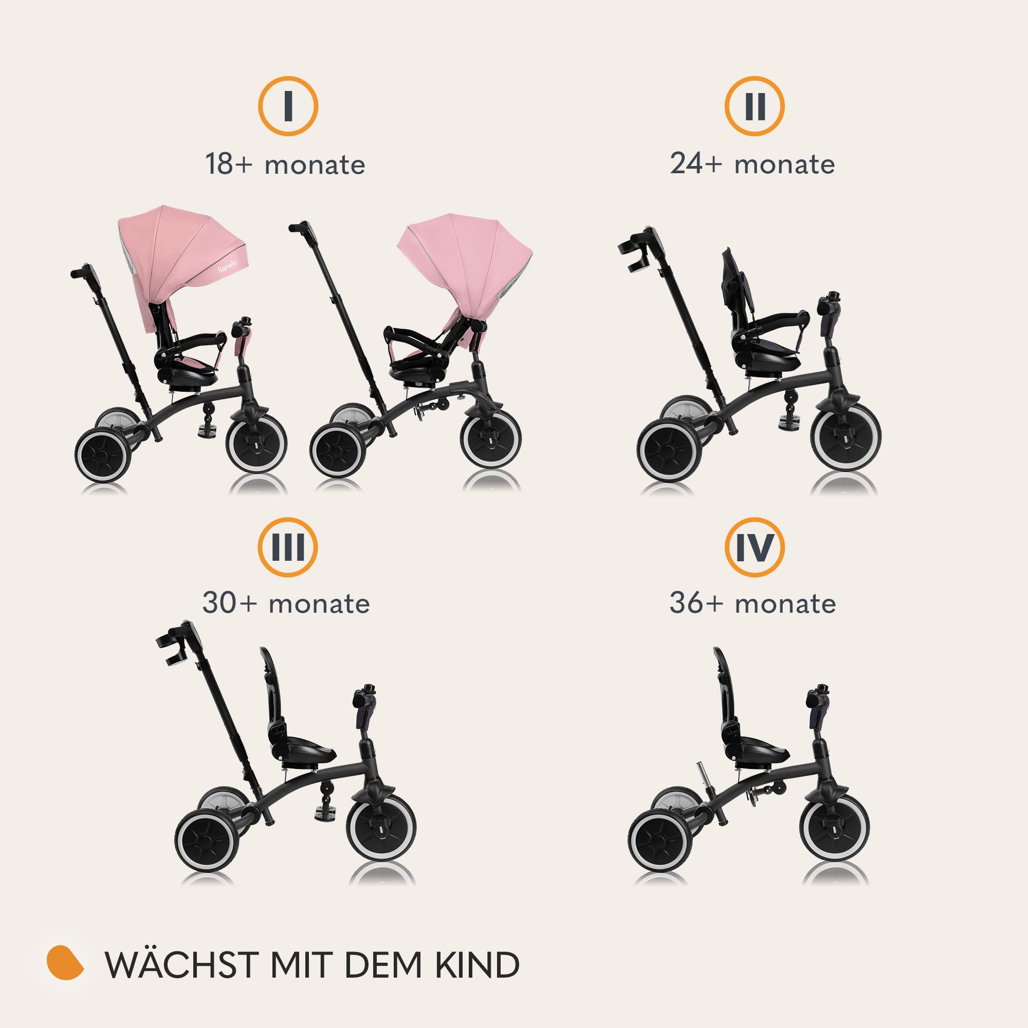 lionelo-tris-plus-dreirad-pink-rosa-9-monate-bis-5-jahre image 2