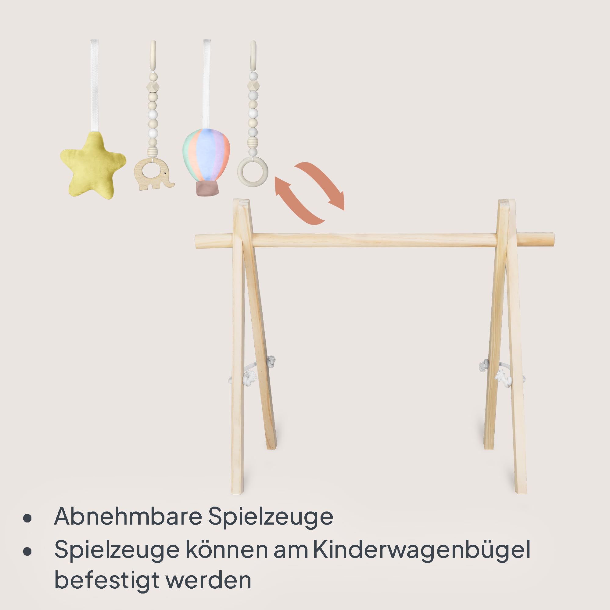 lionelo-anis-set-spielbogen-ros-taupe-mit-decke image 6