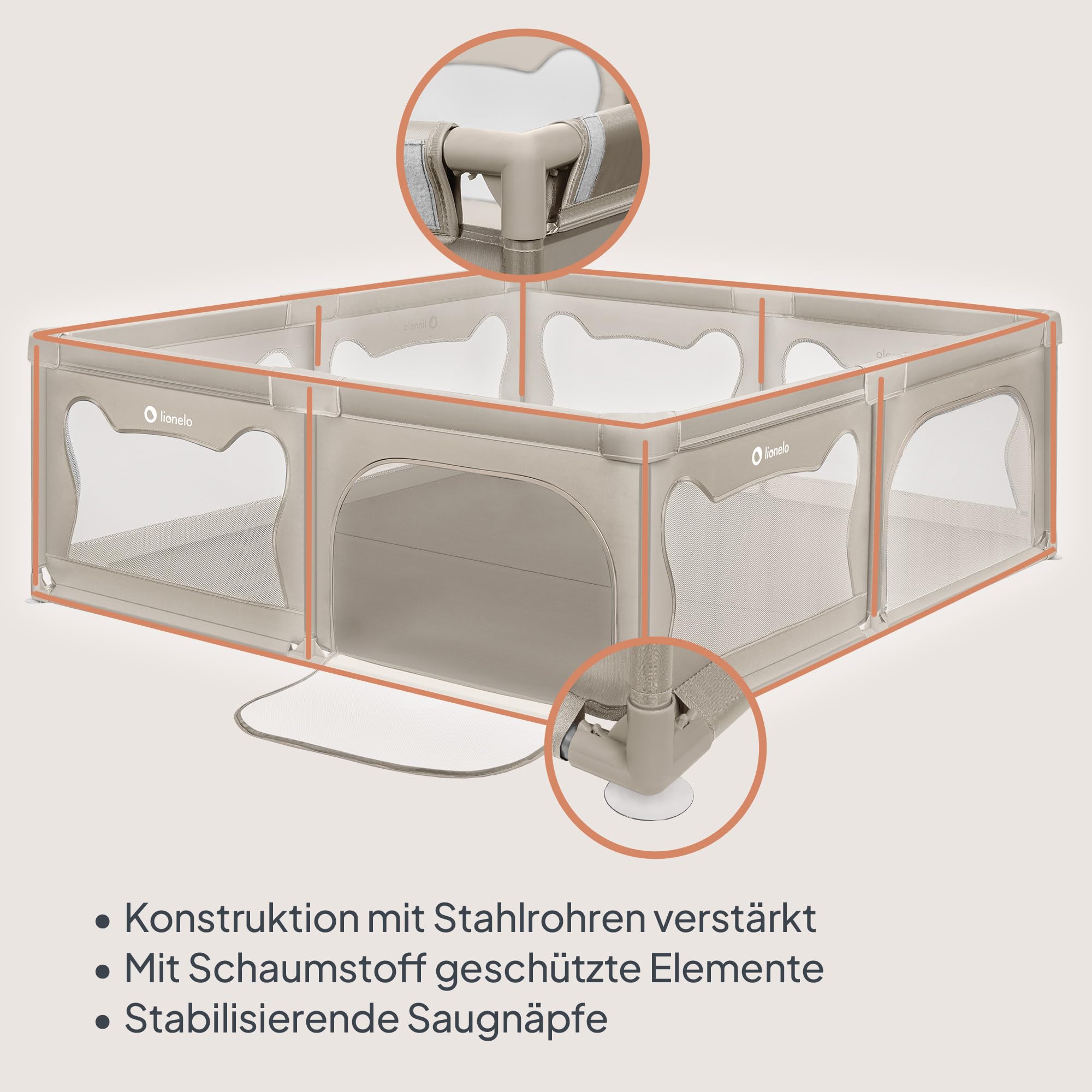 lionelo-willow-xl-laufgitter-beige-187x207-cm-mit-netz image 5