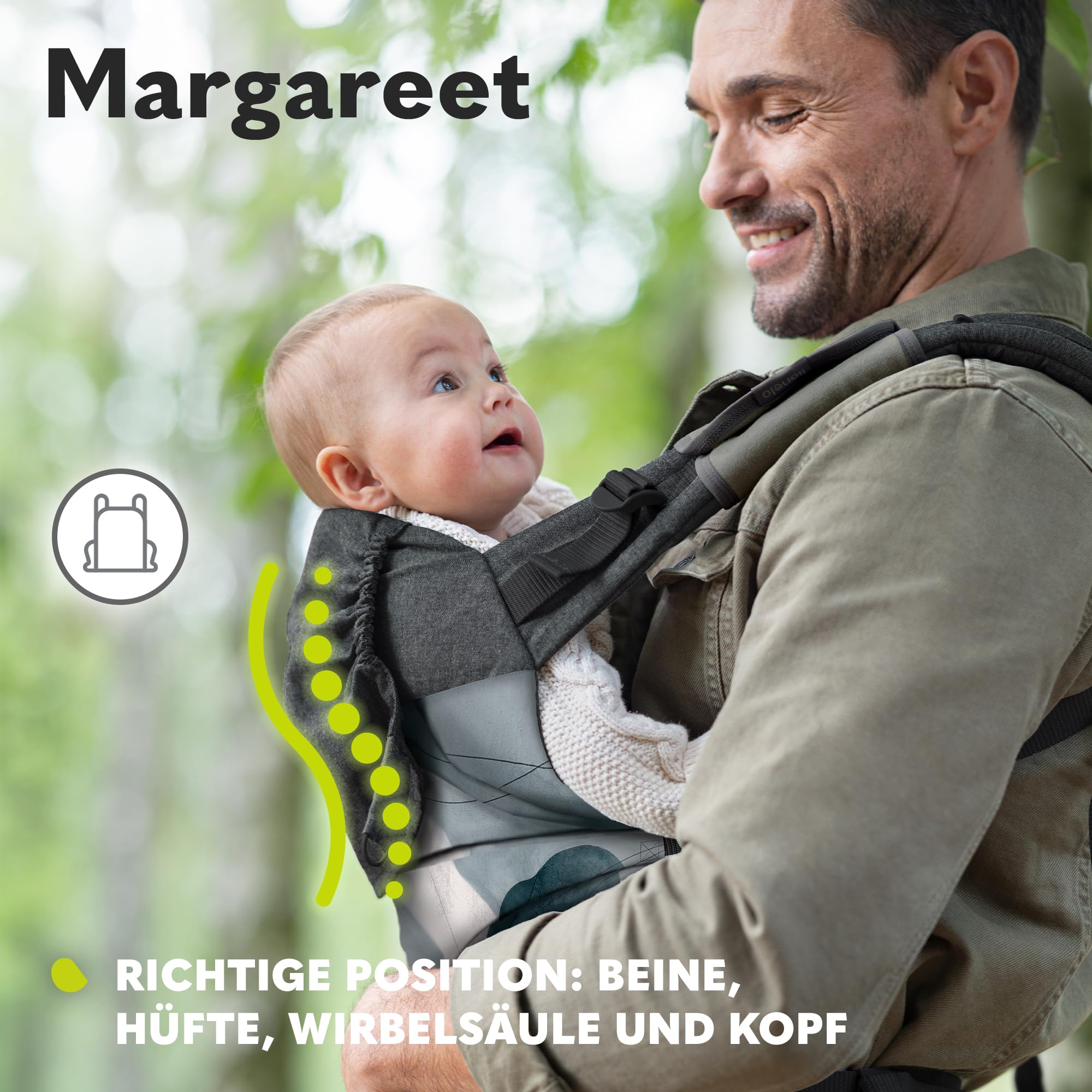 lionelo-margareet-babytrage-3-positionen-m-position-baumwolle image 7